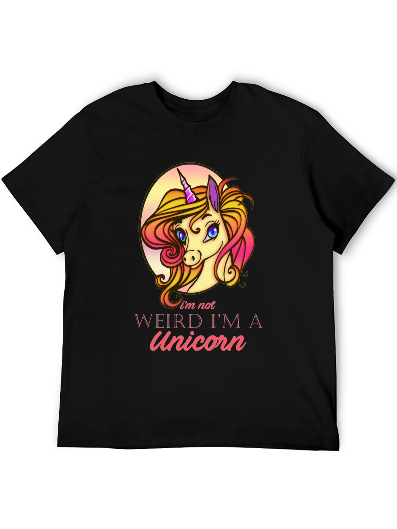 Black Unicorn Graphic T-Shirt - I'm Not Weird! view 5