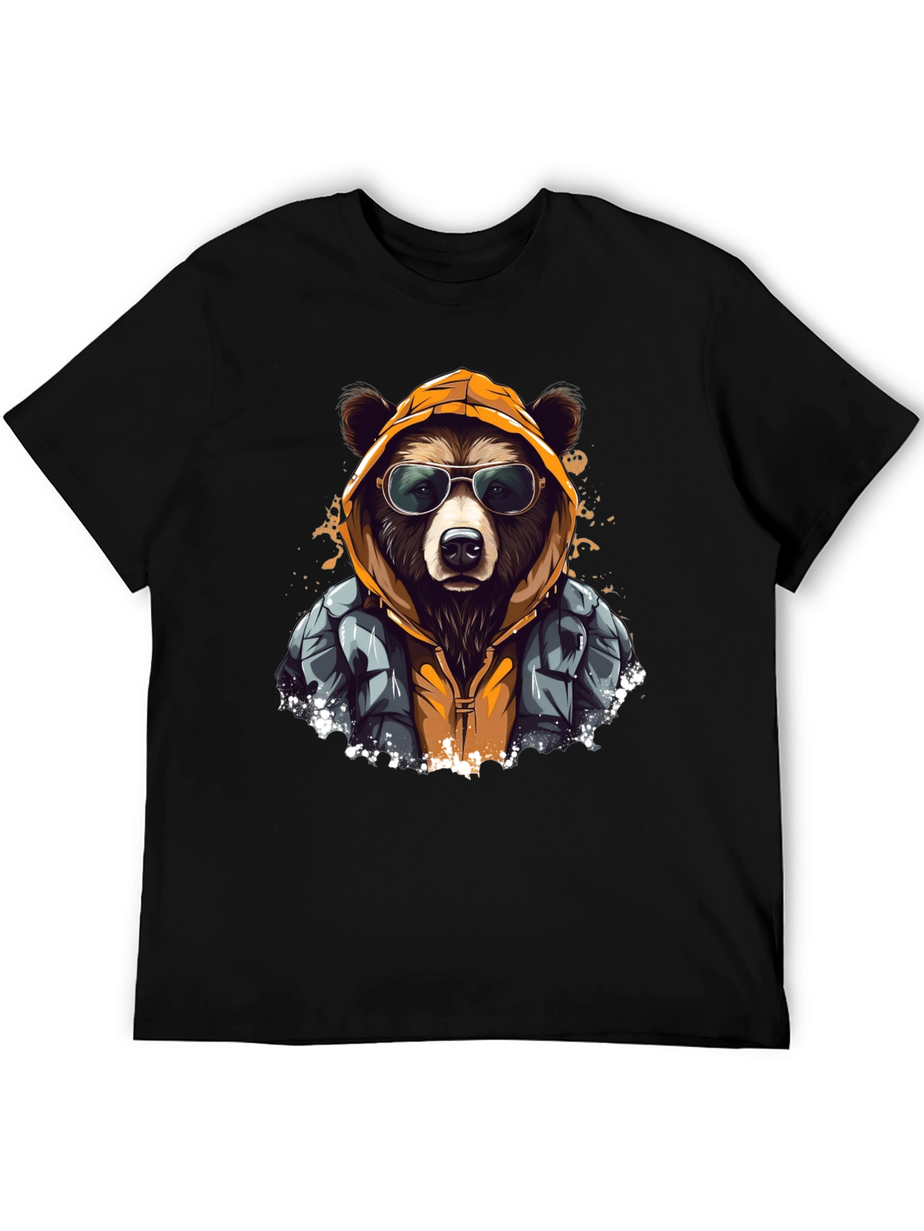 Black Cool Bear Graphic T-Shirt view 5