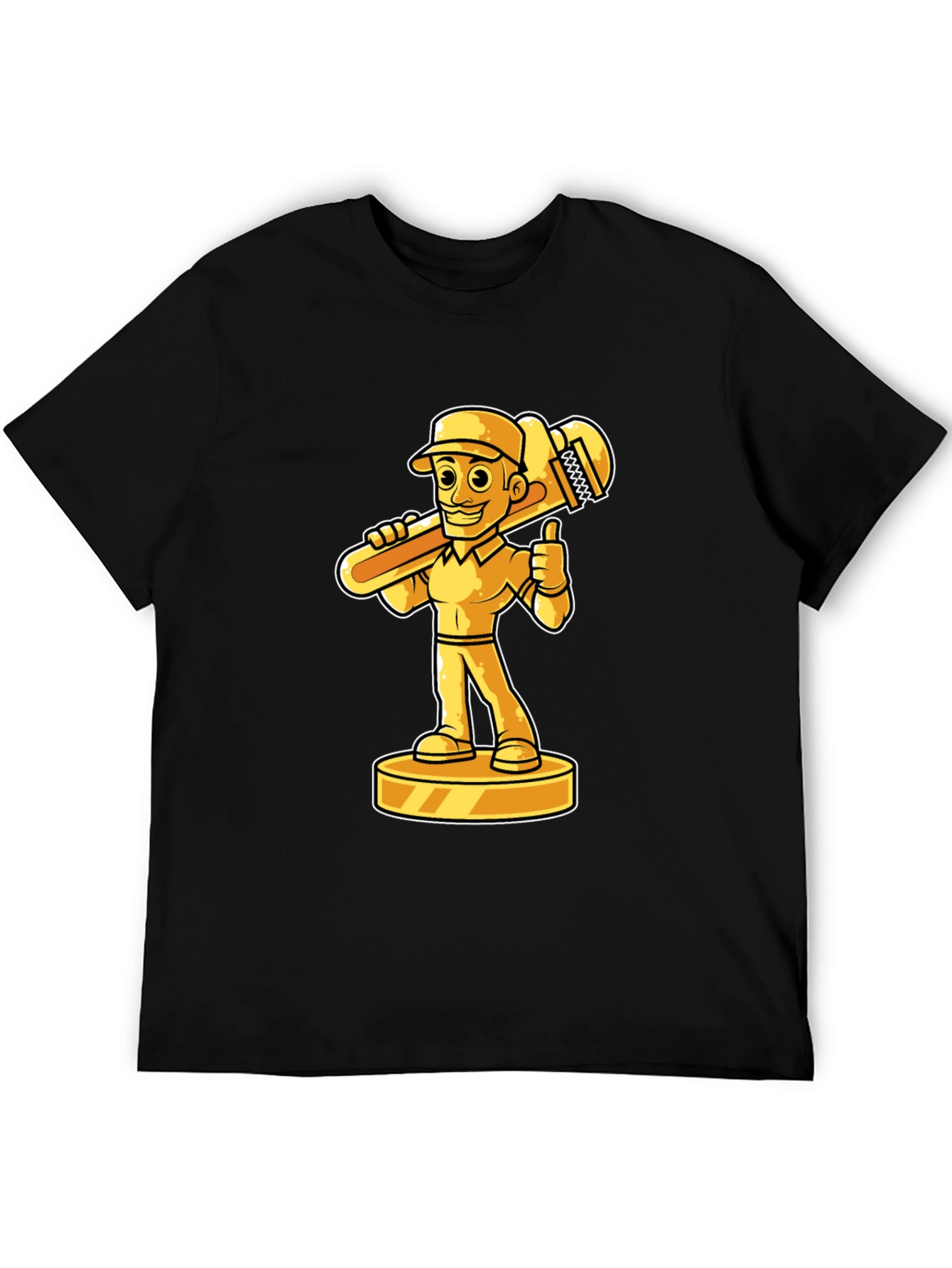 Black Plumber Cartoon Graphic Tee view 5