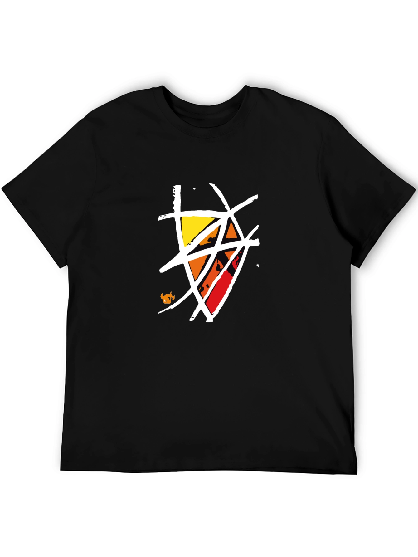 Black Abstract Graphic Print Black T-Shirt view 5