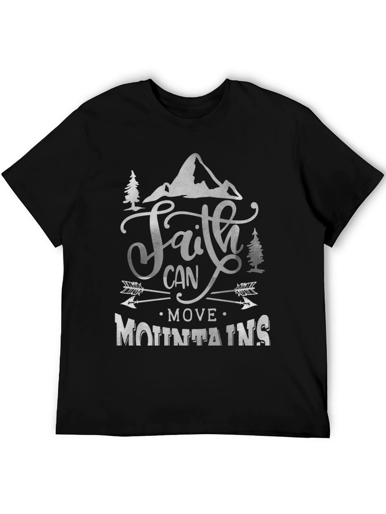 Black Faith Can Move Mountains Graphic Tee - Unisex view 5