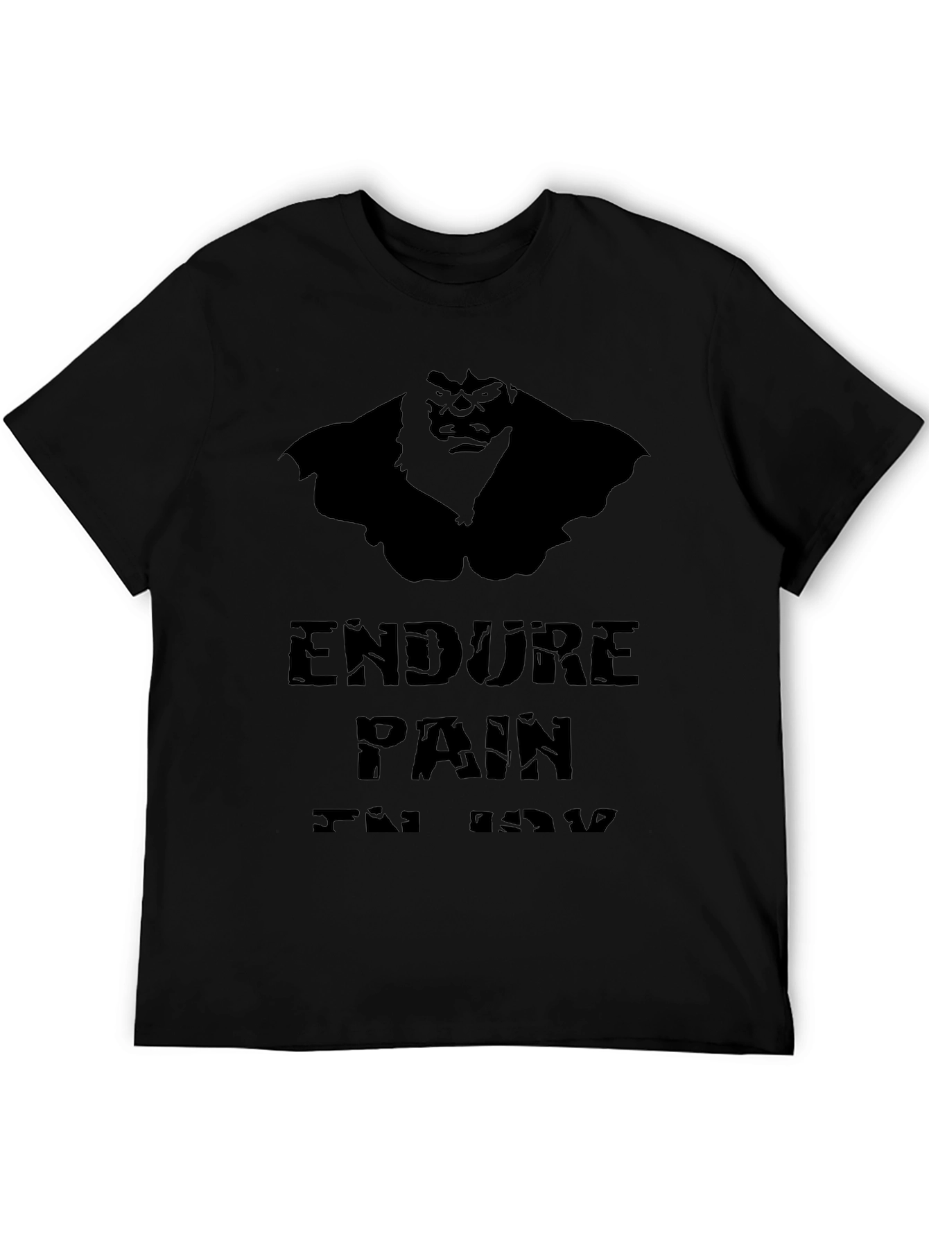 Black Endure Pain T-Shirt - Gorilla Graphic view 5