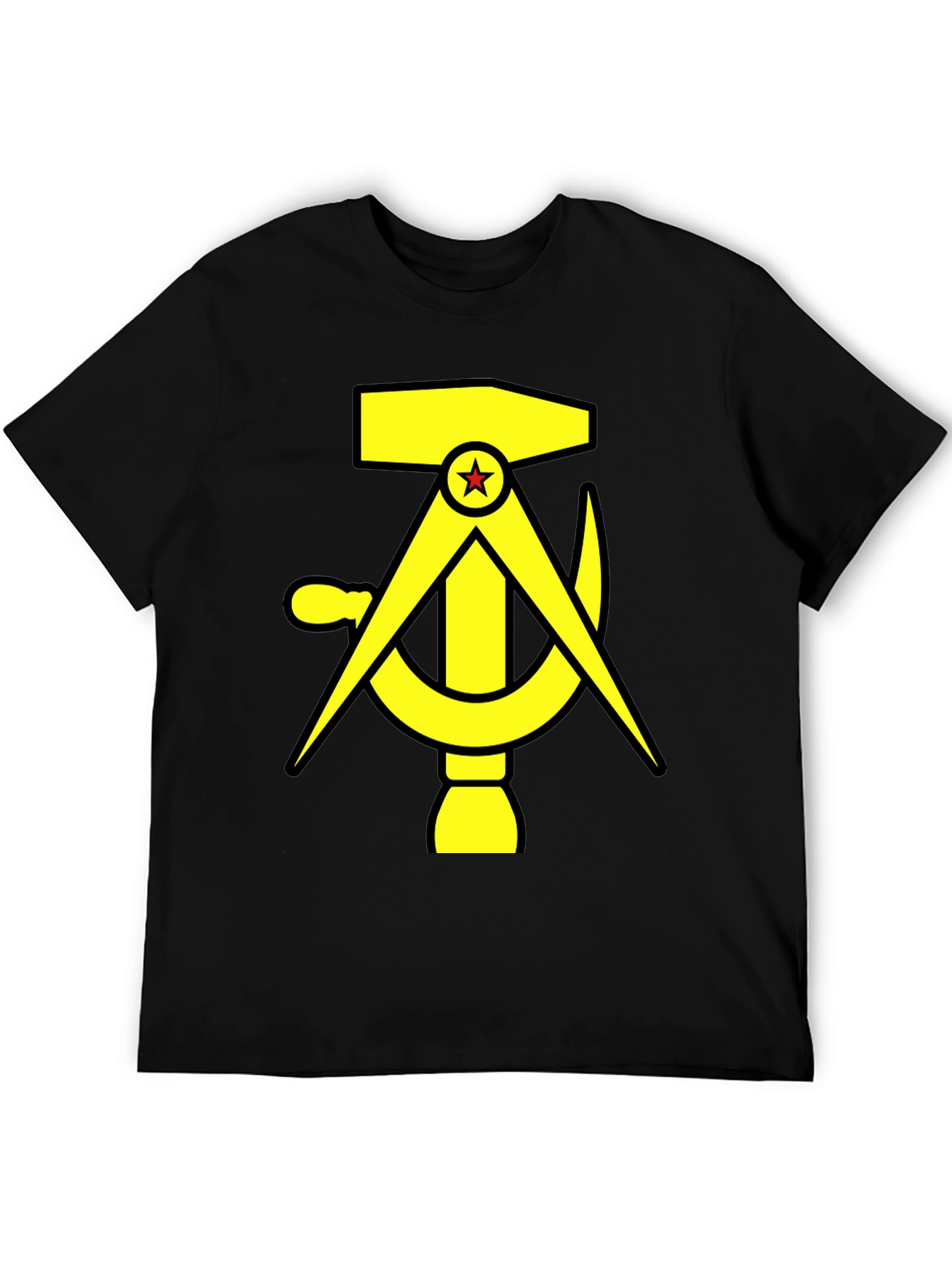Black Hammer, Compass, and Sickle Black T-Shirt view 5