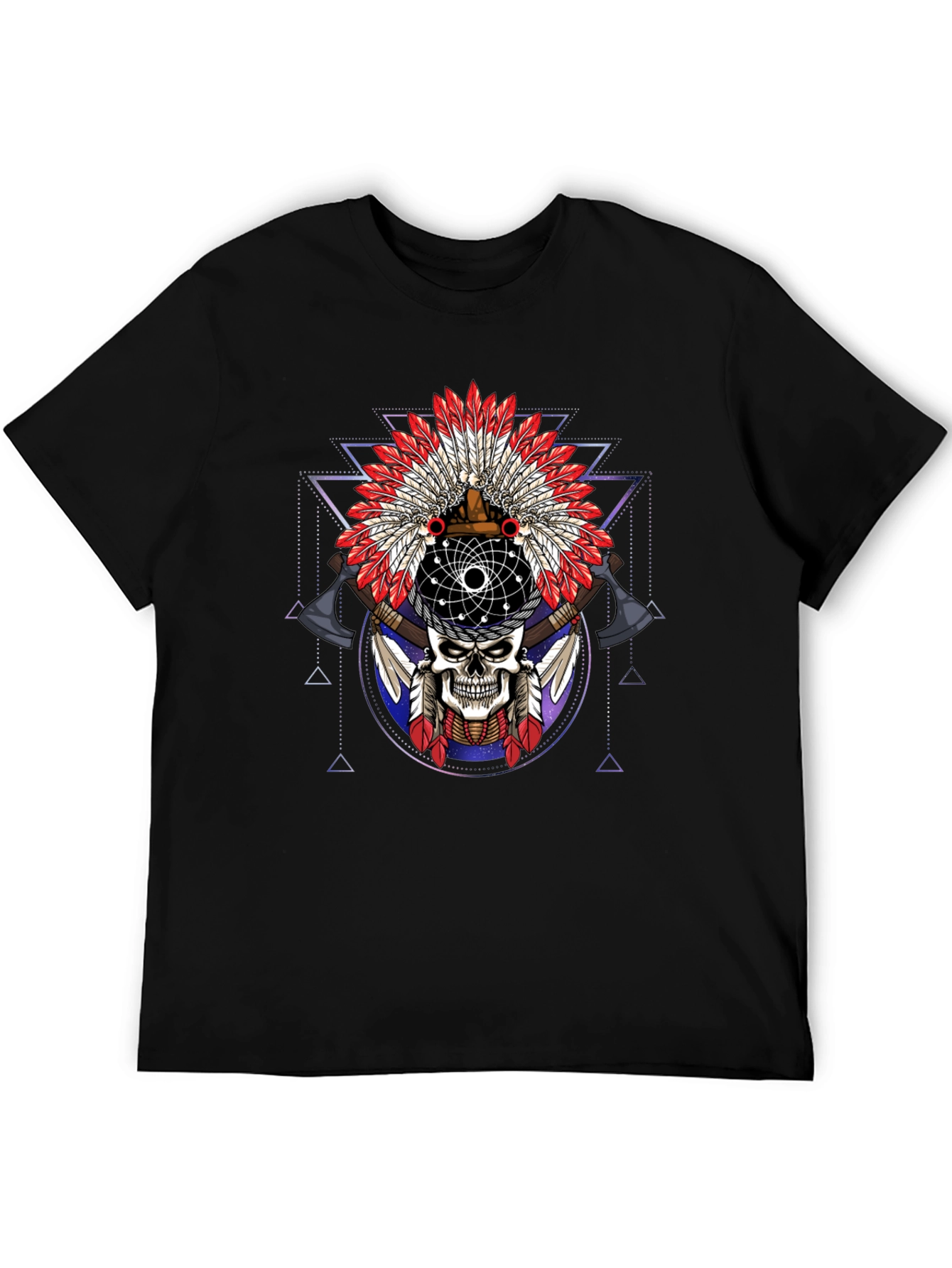 Black Skull Headdress Graphic Tee view 5