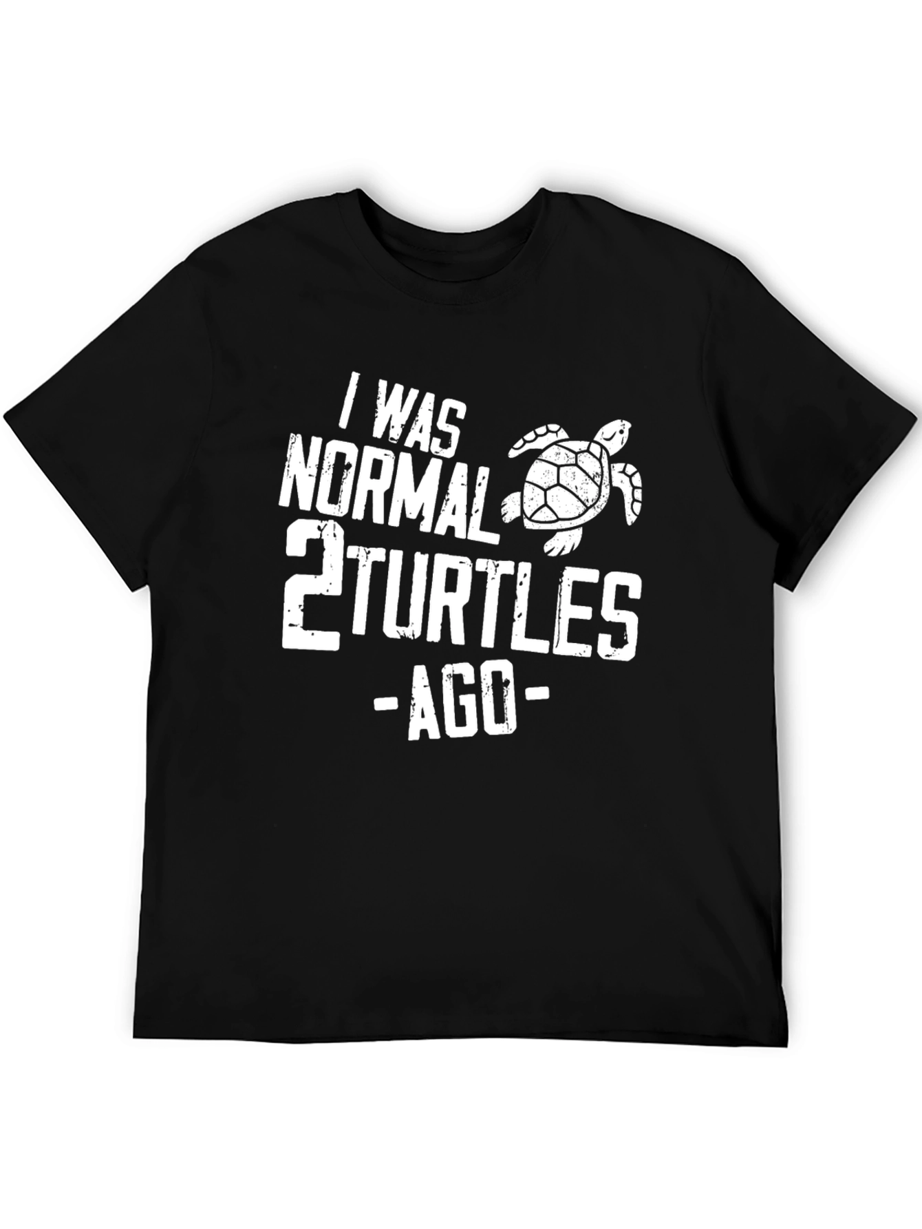 Black Funny Turtle Graphic T-Shirt - "I Was Normal 2 Turtles Ago" view 5