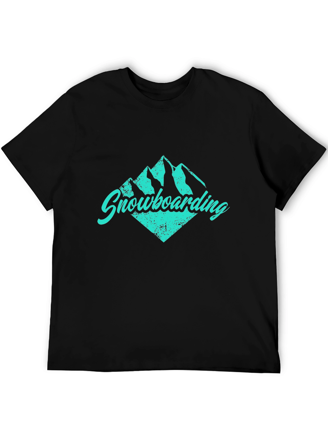 Black Snowboarding Graphic Tee - Black view 5
