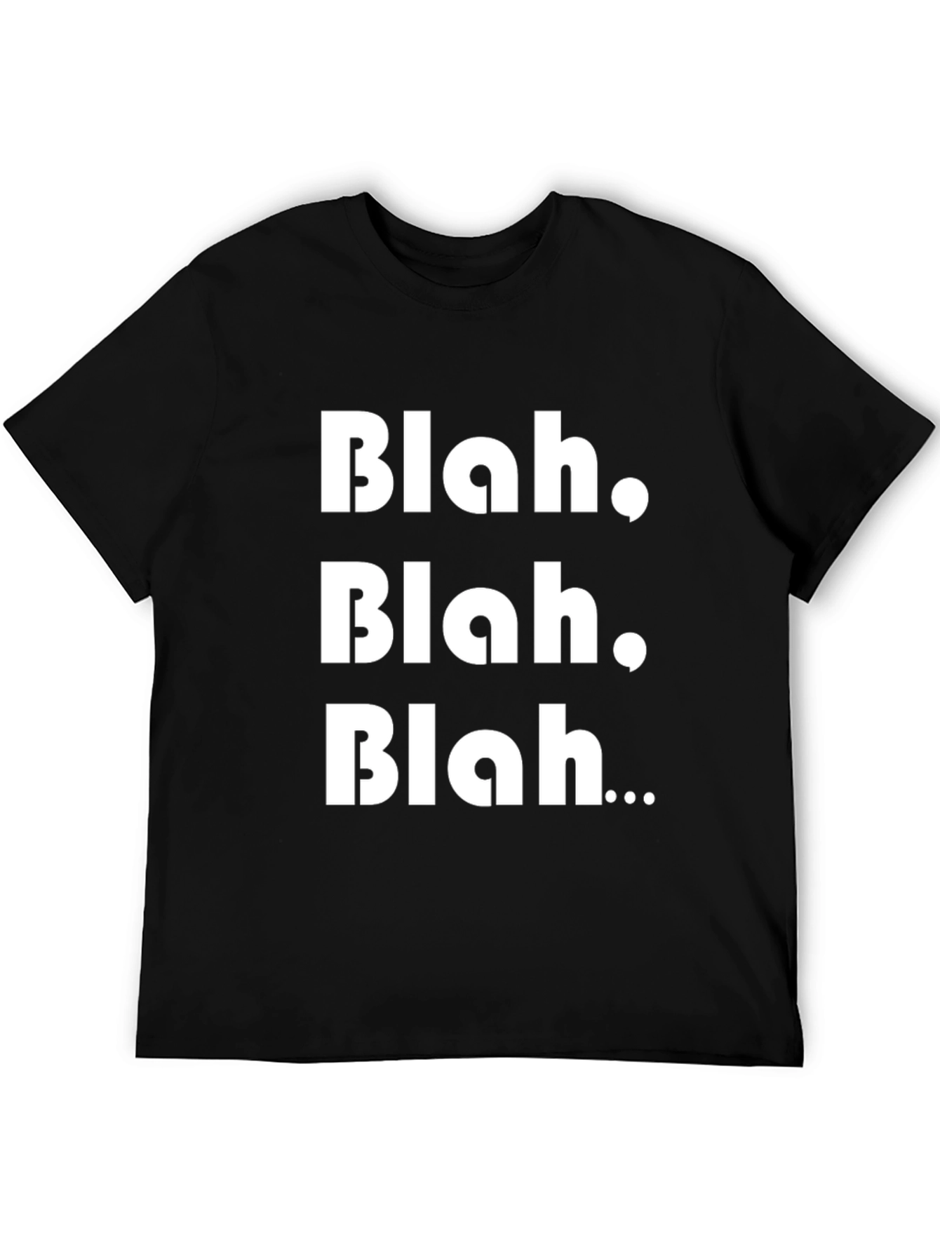 Black Blah Graphic Tee - Black Cotton T-Shirt view 5