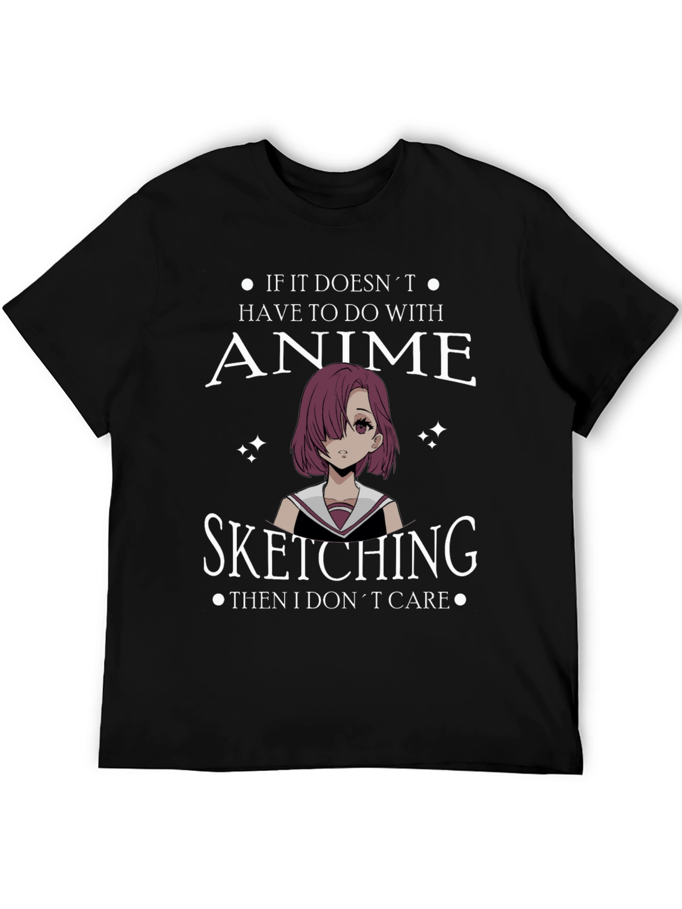 Black Anime Sketching T-Shirt - Otaku Style view 5