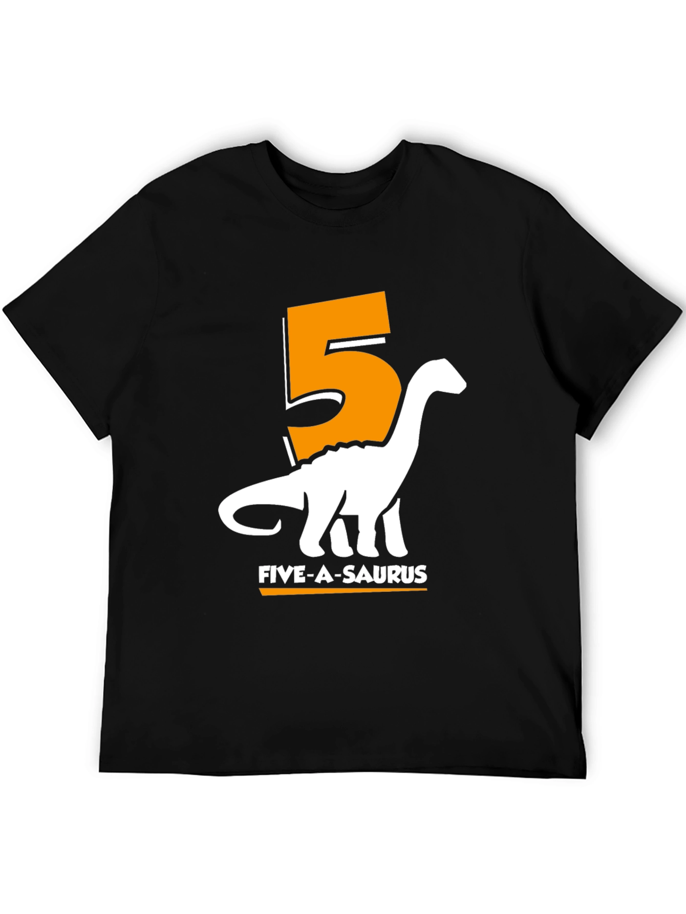 Black Five-a-Saurus Birthday T-Shirt view 5