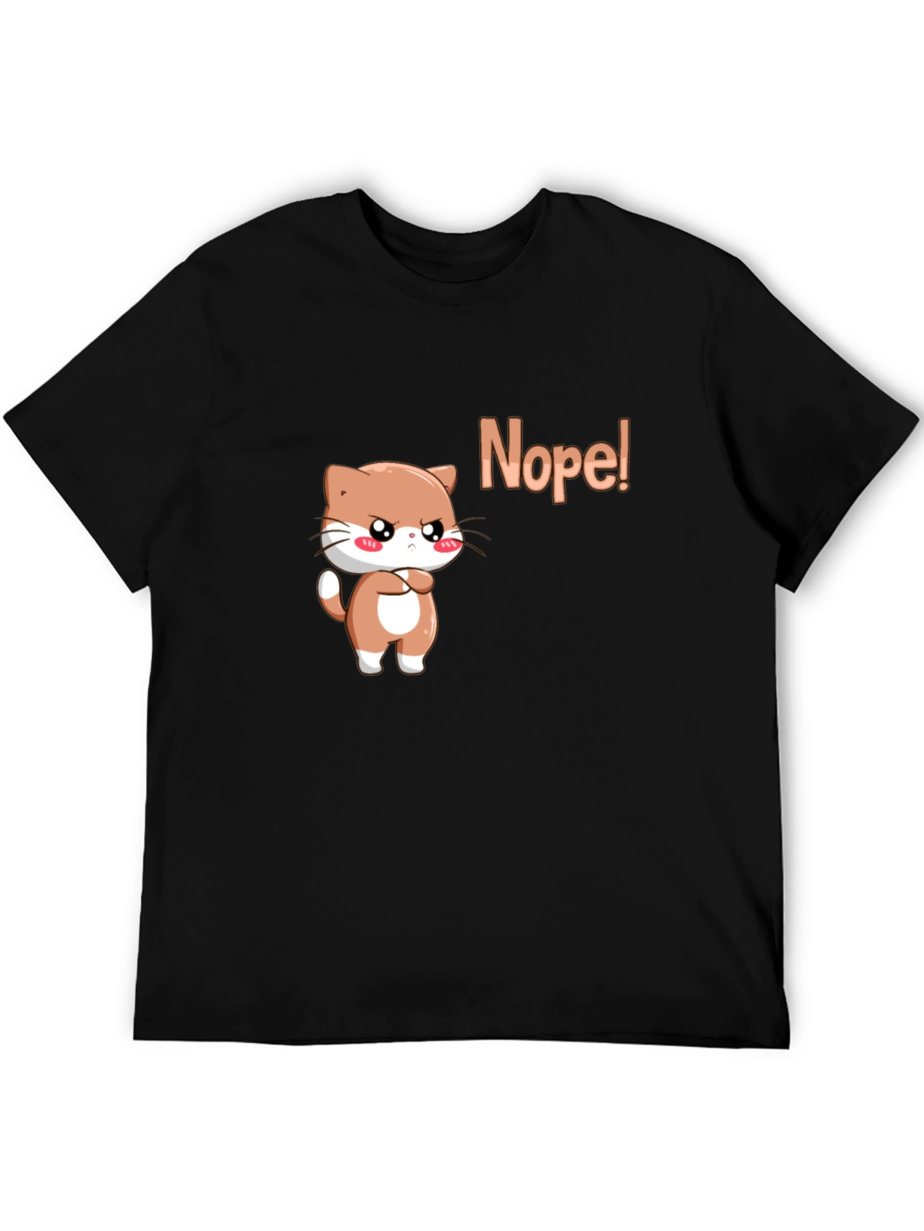 Black Nope Cat Graphic Tee - Trendy Cute T-Shirt view 5