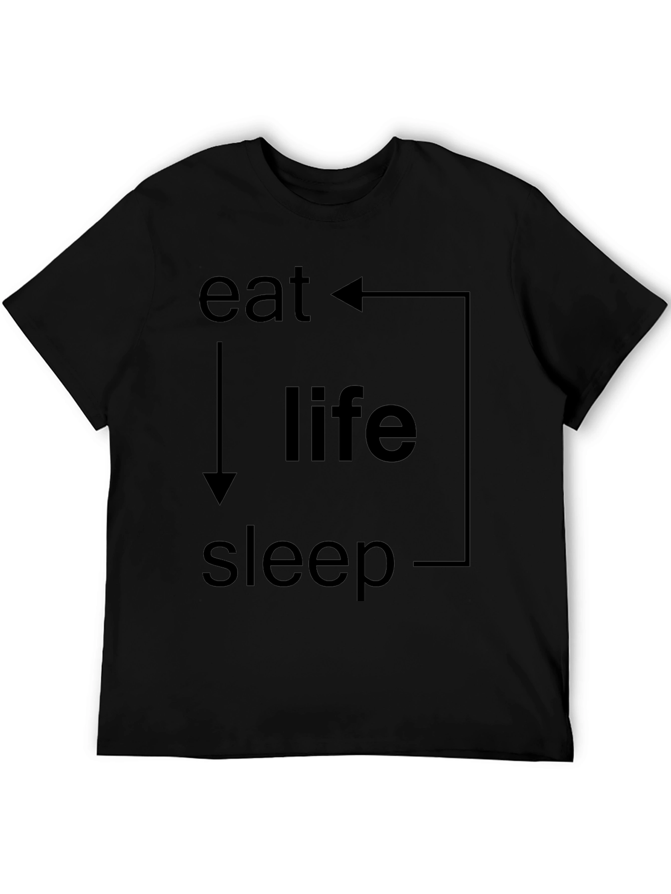 Black Eat Life Sleep Cycle Graphic T-Shirt view 5