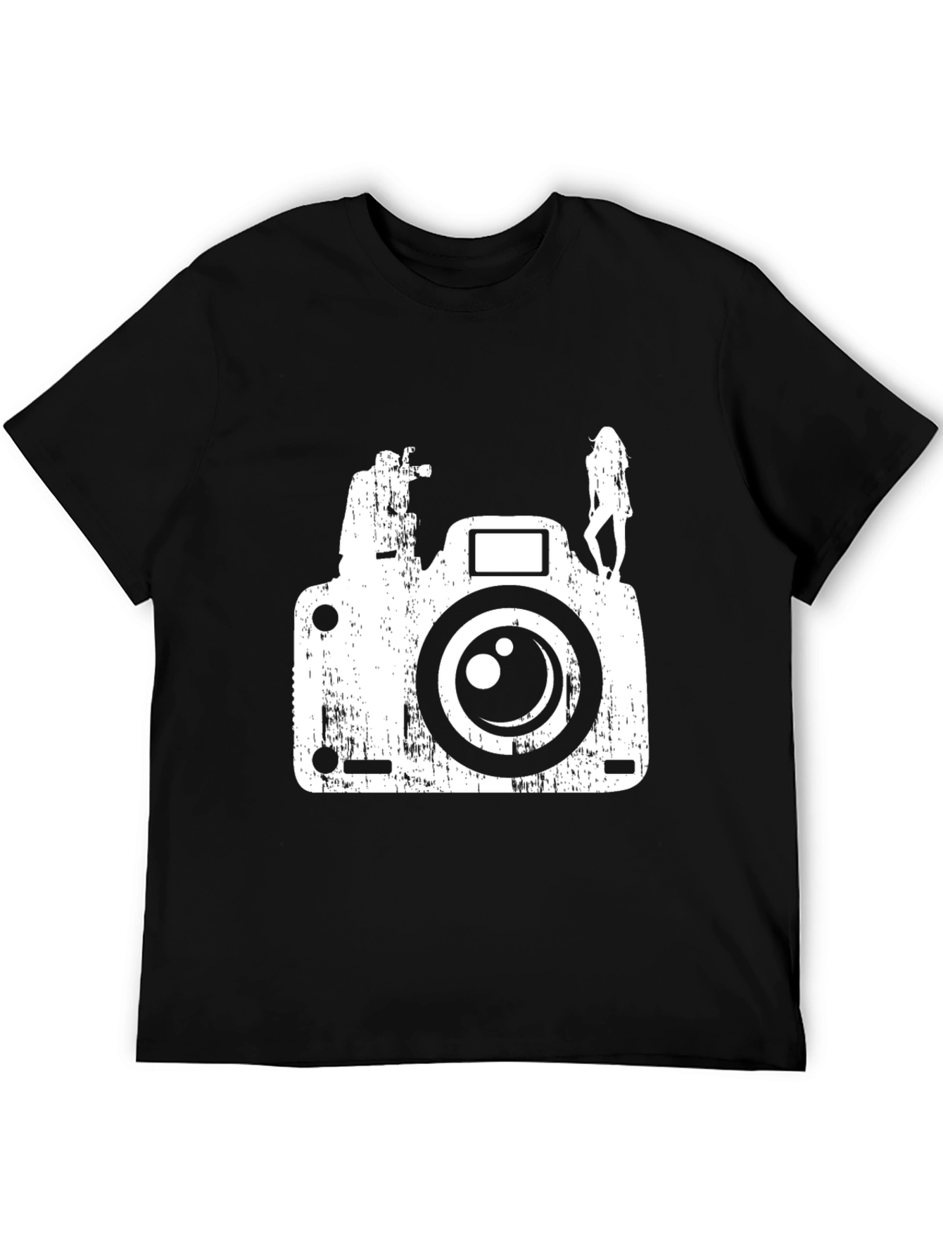 Distressed Camera Graphic Tee - Black - 5