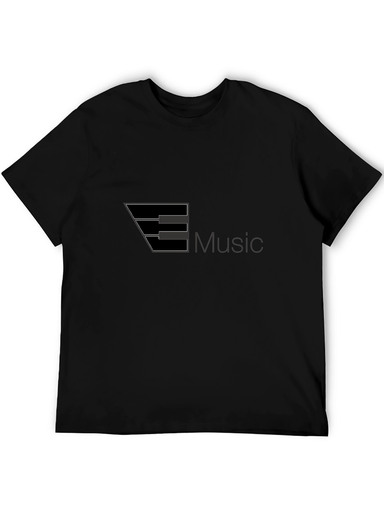 Black Music Keyboard Graphic Black T-Shirt view 5