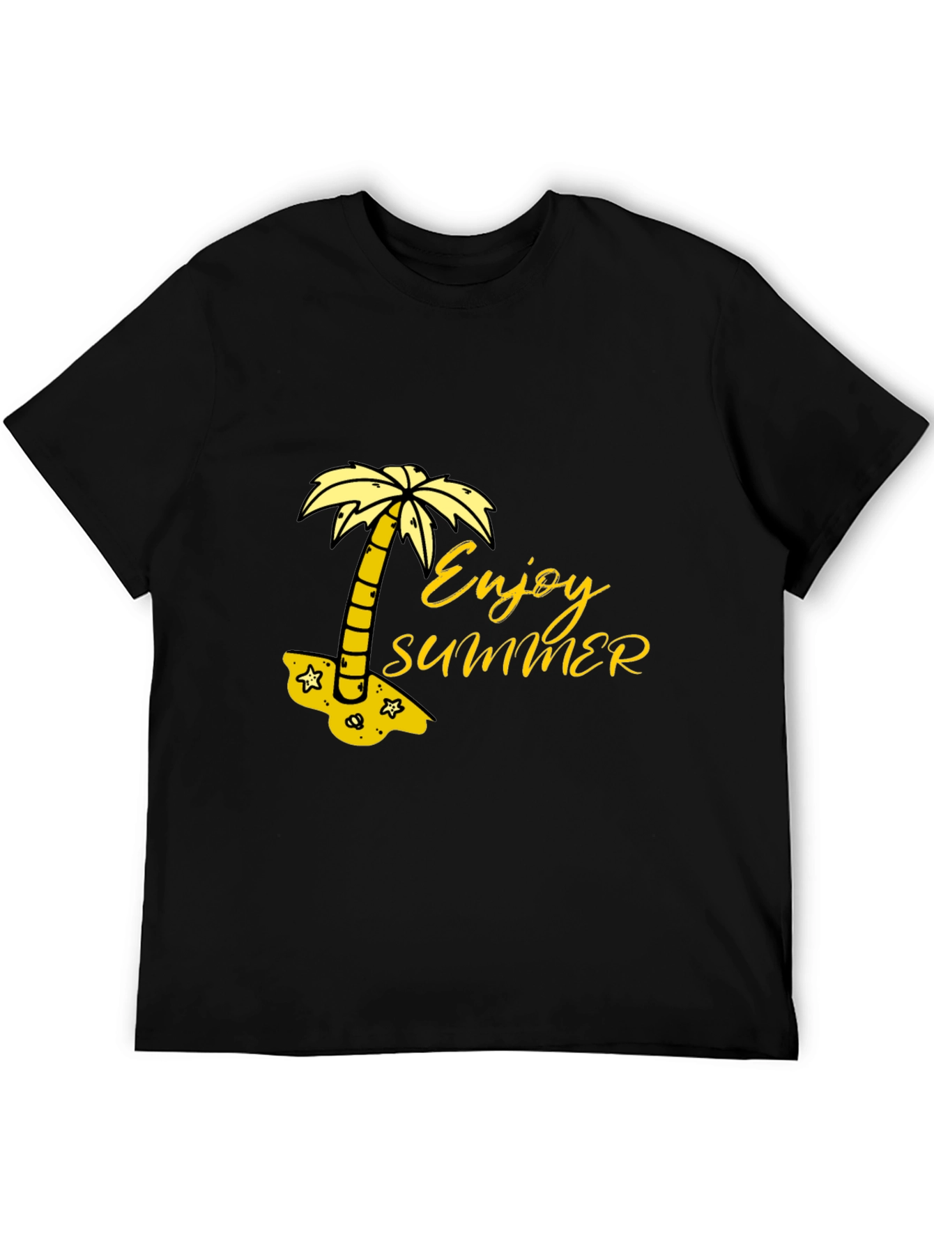 Black Enjoy Summer Black T-Shirt - Palm Tree Graphic Tee view 5