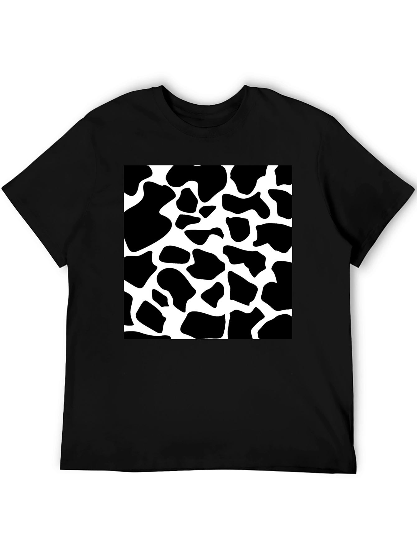 Black Cow Print Graphic Black T-Shirt view 5