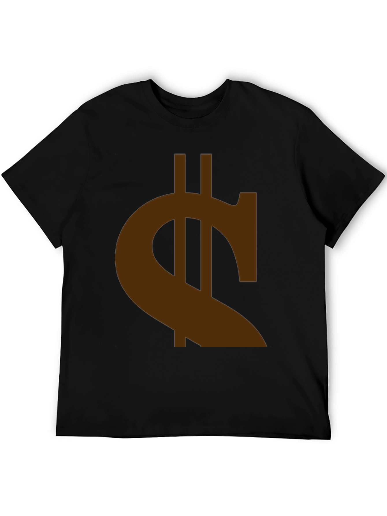 Black Black T-Shirt with Brown Currency Symbol Graphic view 5