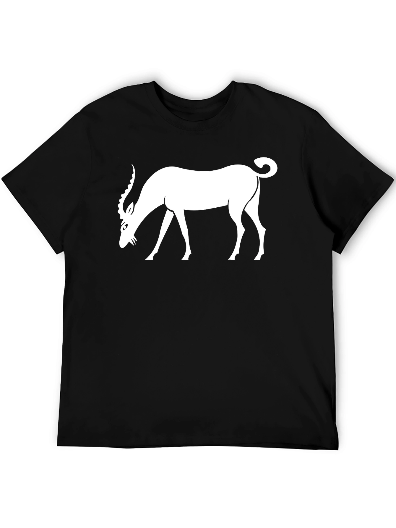 Black Black T-Shirt with White Antelope Graphic view 5
