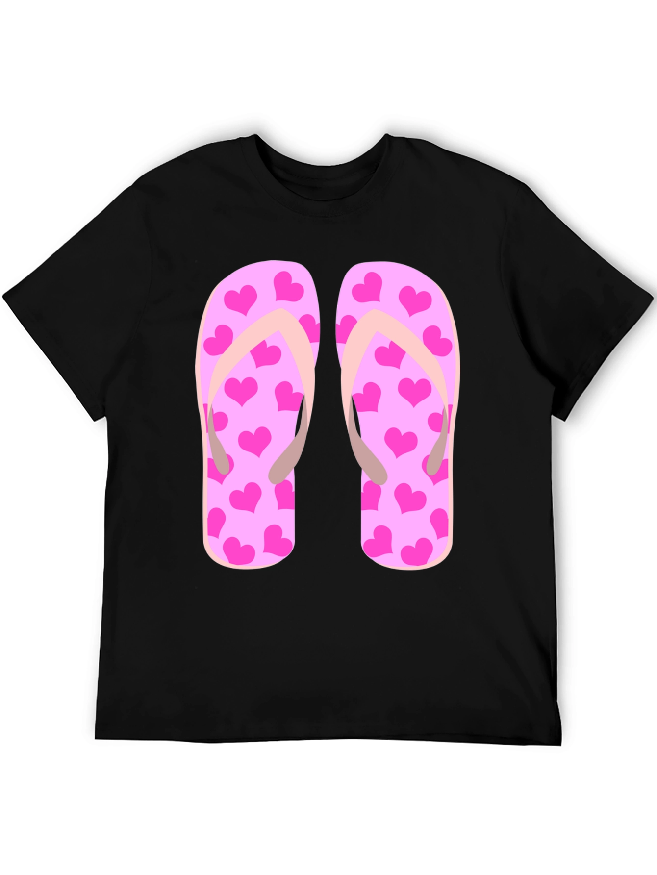 Black Flip Flop Heart Print Tee view 5