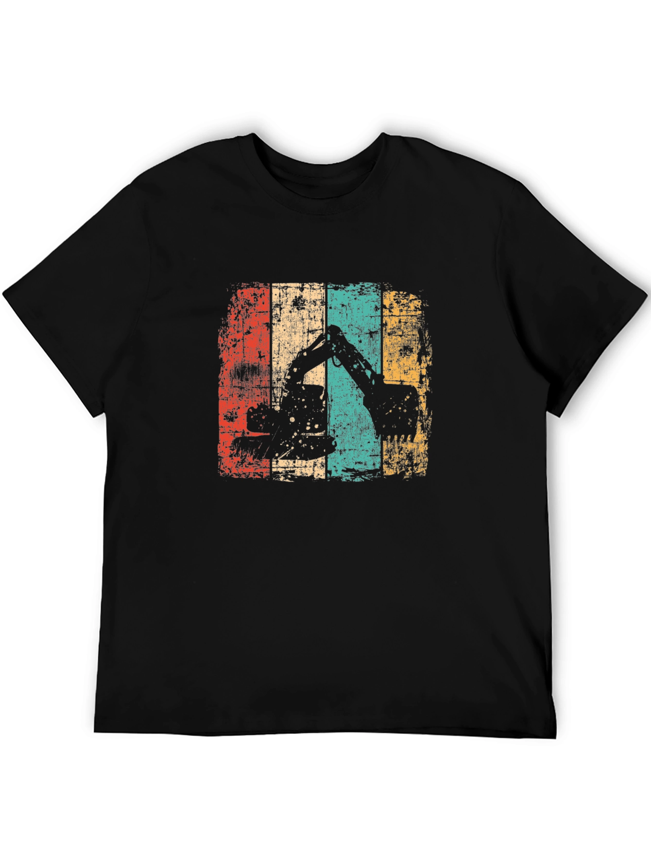 Black Retro Excavator T-Shirt - Construction Vintage Tee view 5