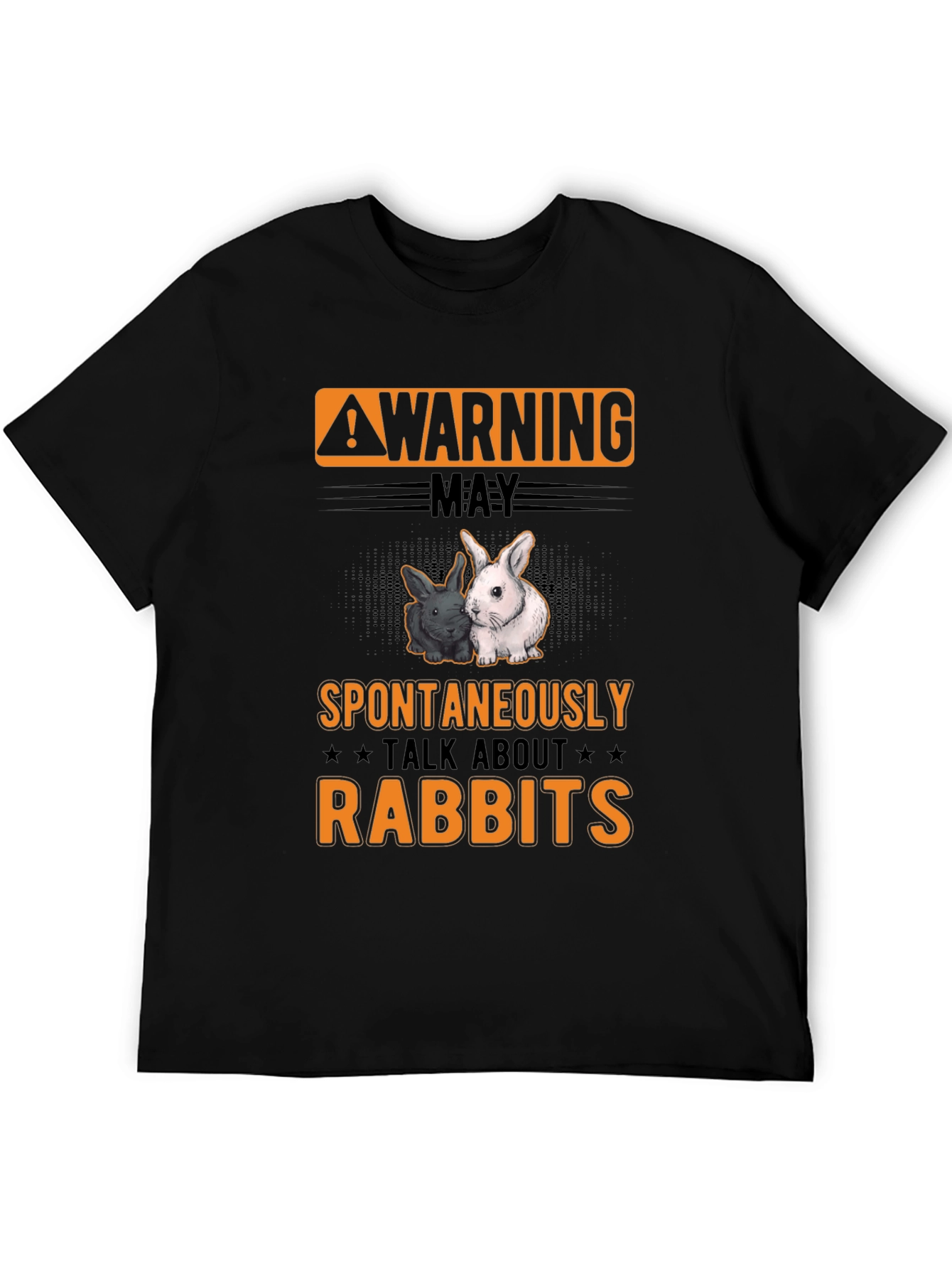 Black Warning May Spontaneously Talk About Rabbits T-Shirt view 5