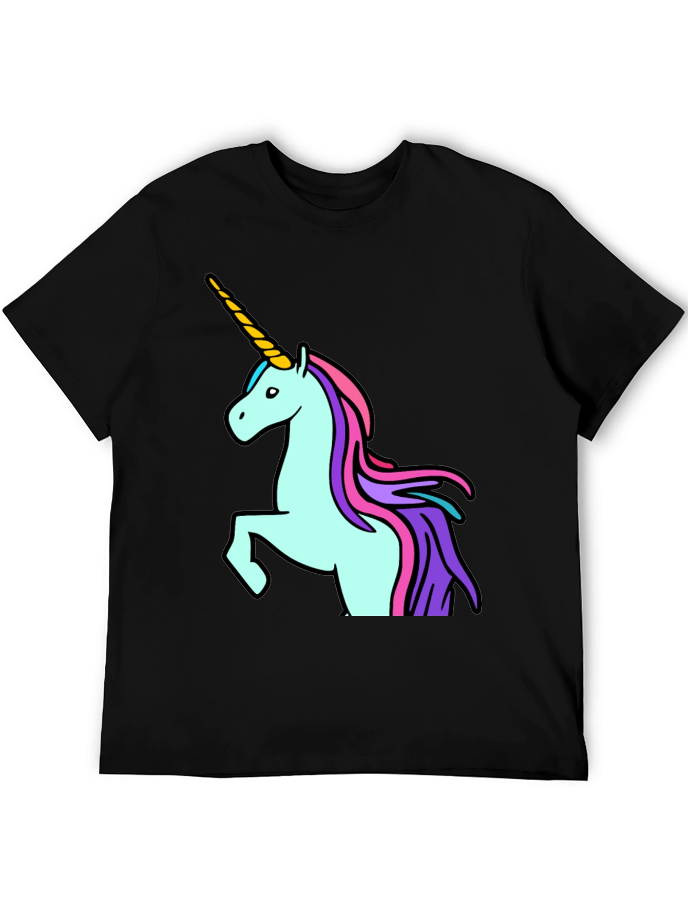 Black Unicorn Graphic Tee - Black Cotton T-Shirt view 5