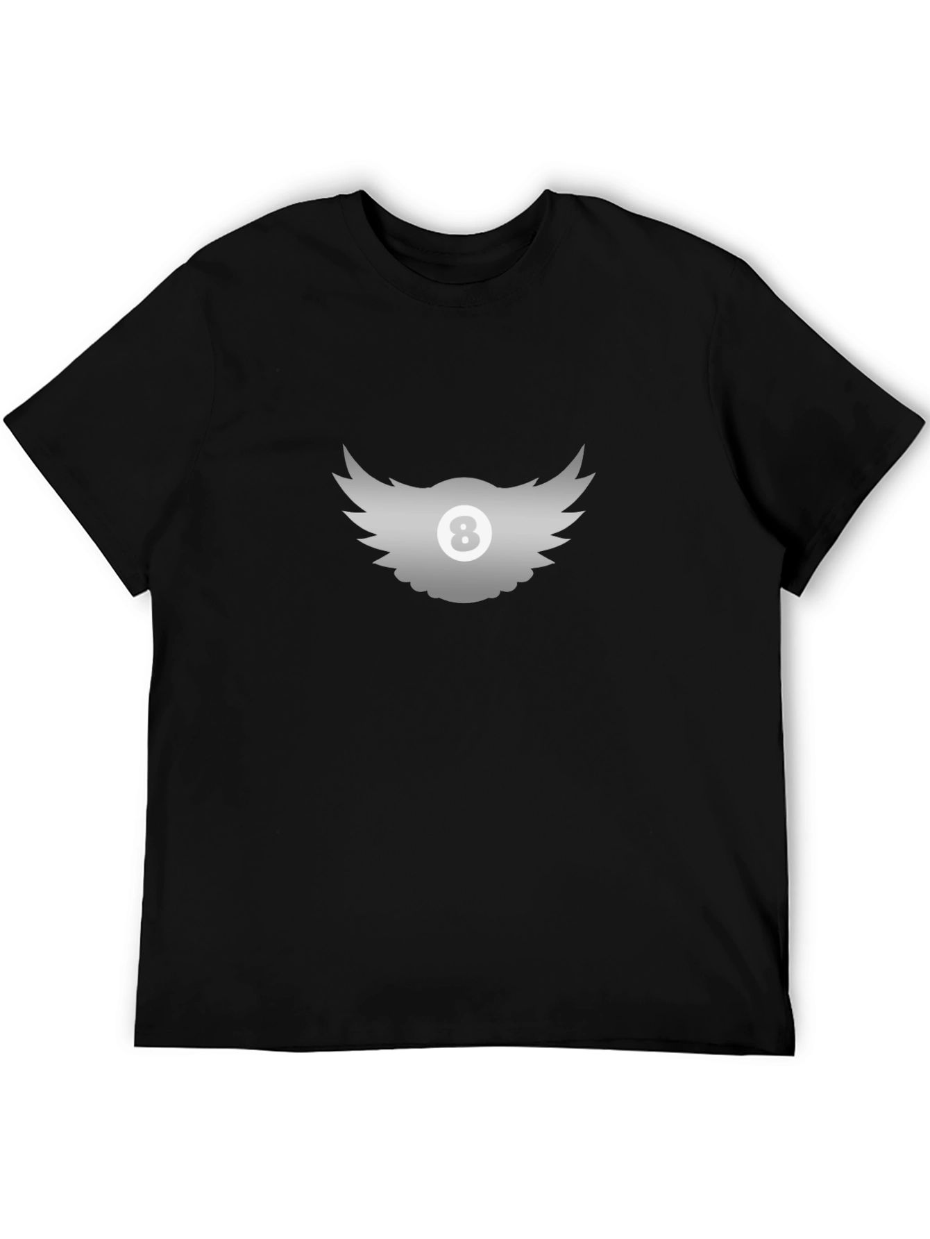Black 8 Ball Wings Graphic Tee - Classic Black T-Shirt view 5