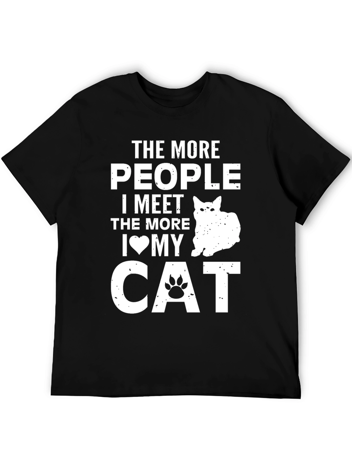 Black The More People I Meet I Love My Cat T-Shirt view 5