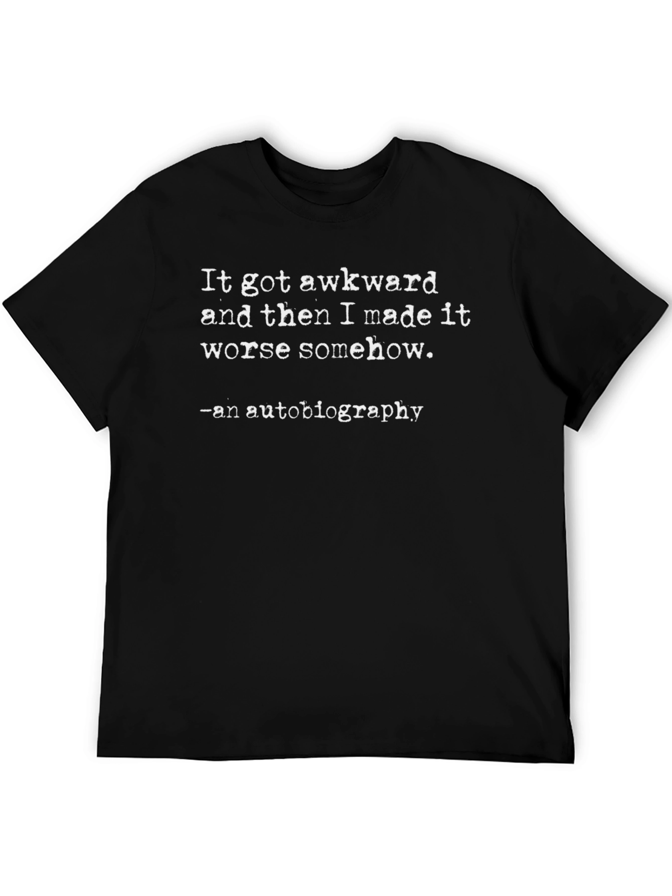 Black Awkward Autobiography T-Shirt - Funny Sarcastic Tee view 5