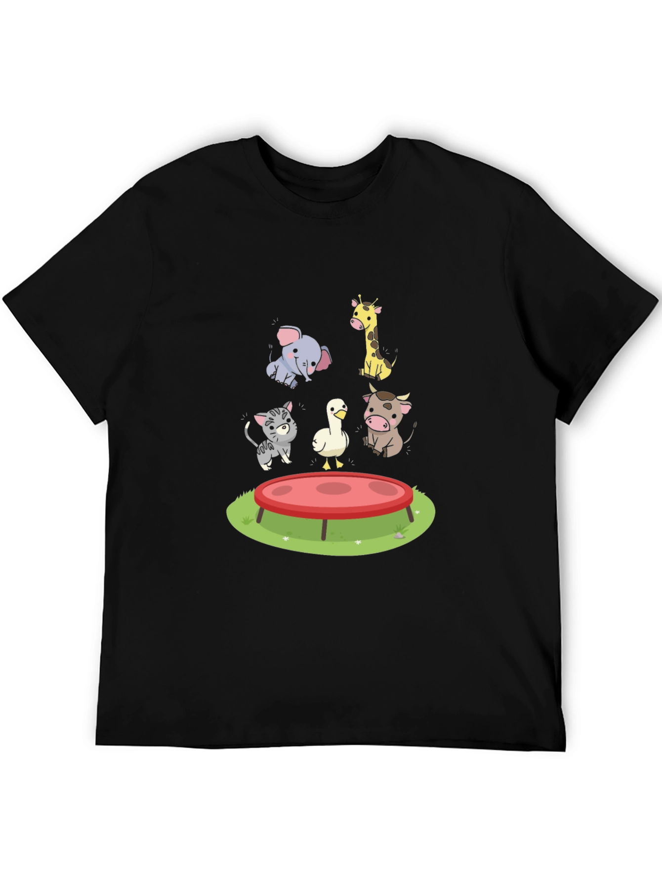 Black Cartoon Animals T-Shirt view 5