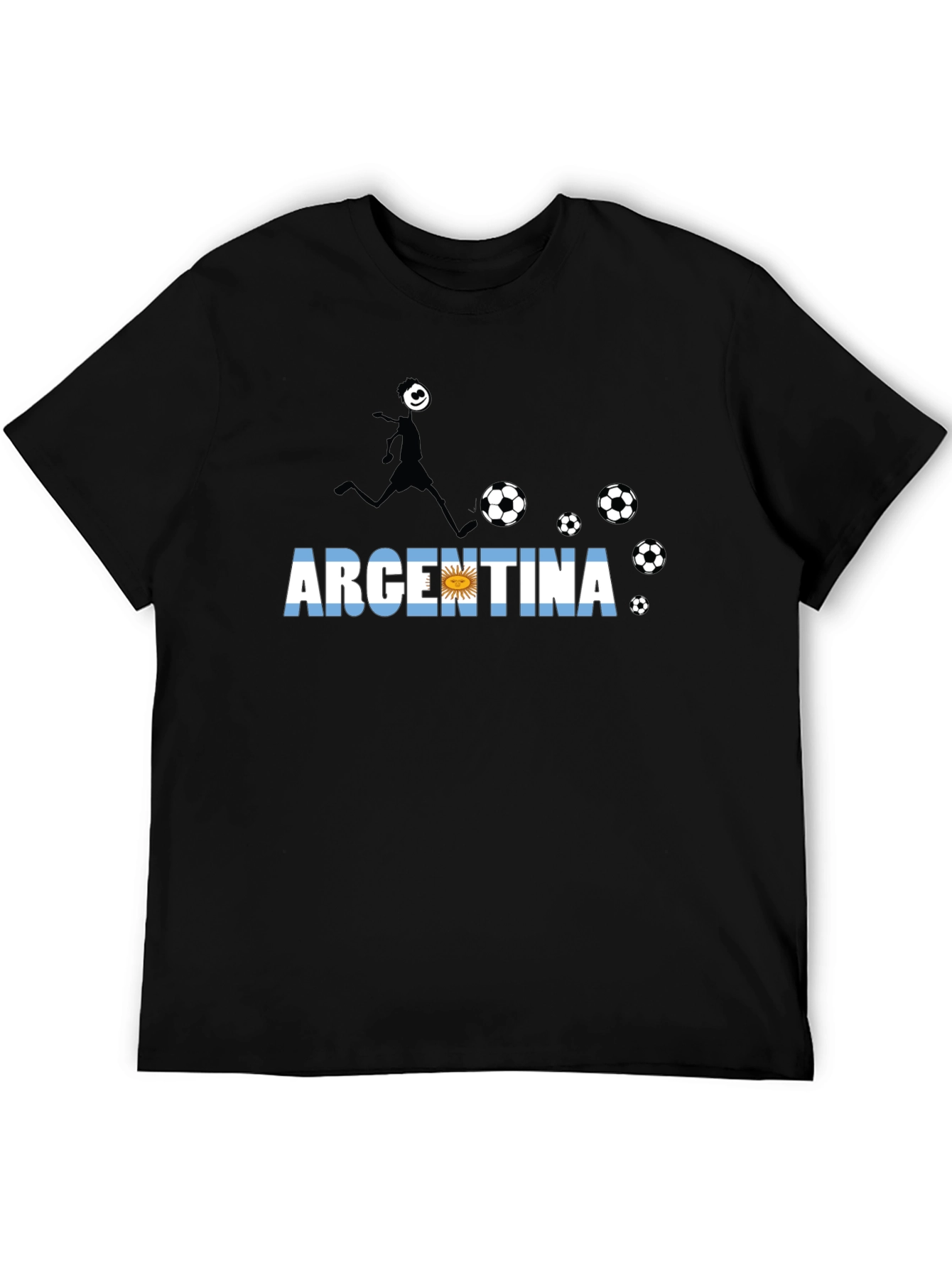 Argentina Soccer Fan T-Shirt - Black - 5