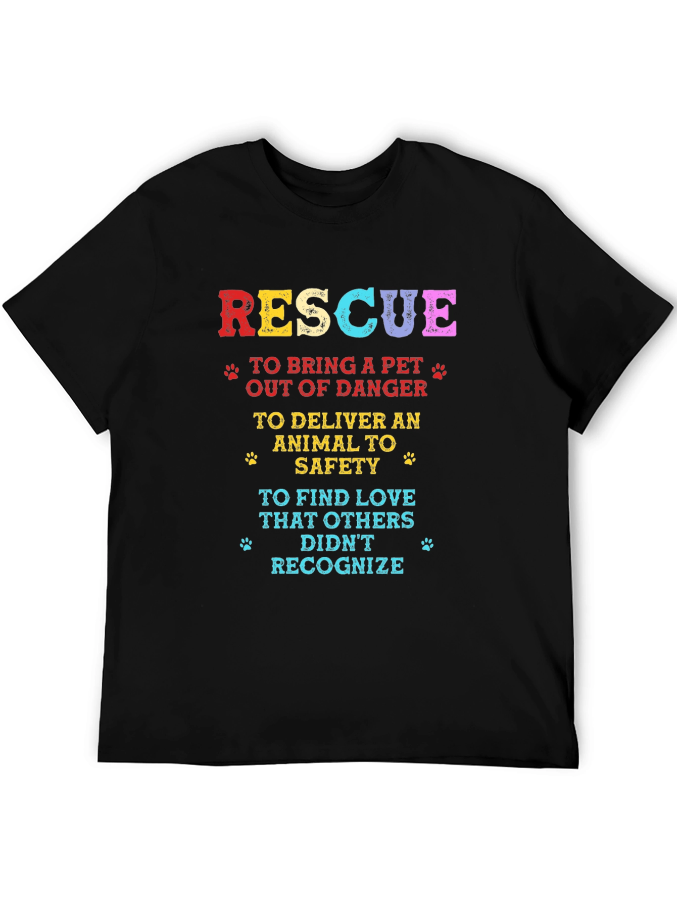 Black Rescue Pet Lover T-Shirt - Adopt a Pet Tee view 5