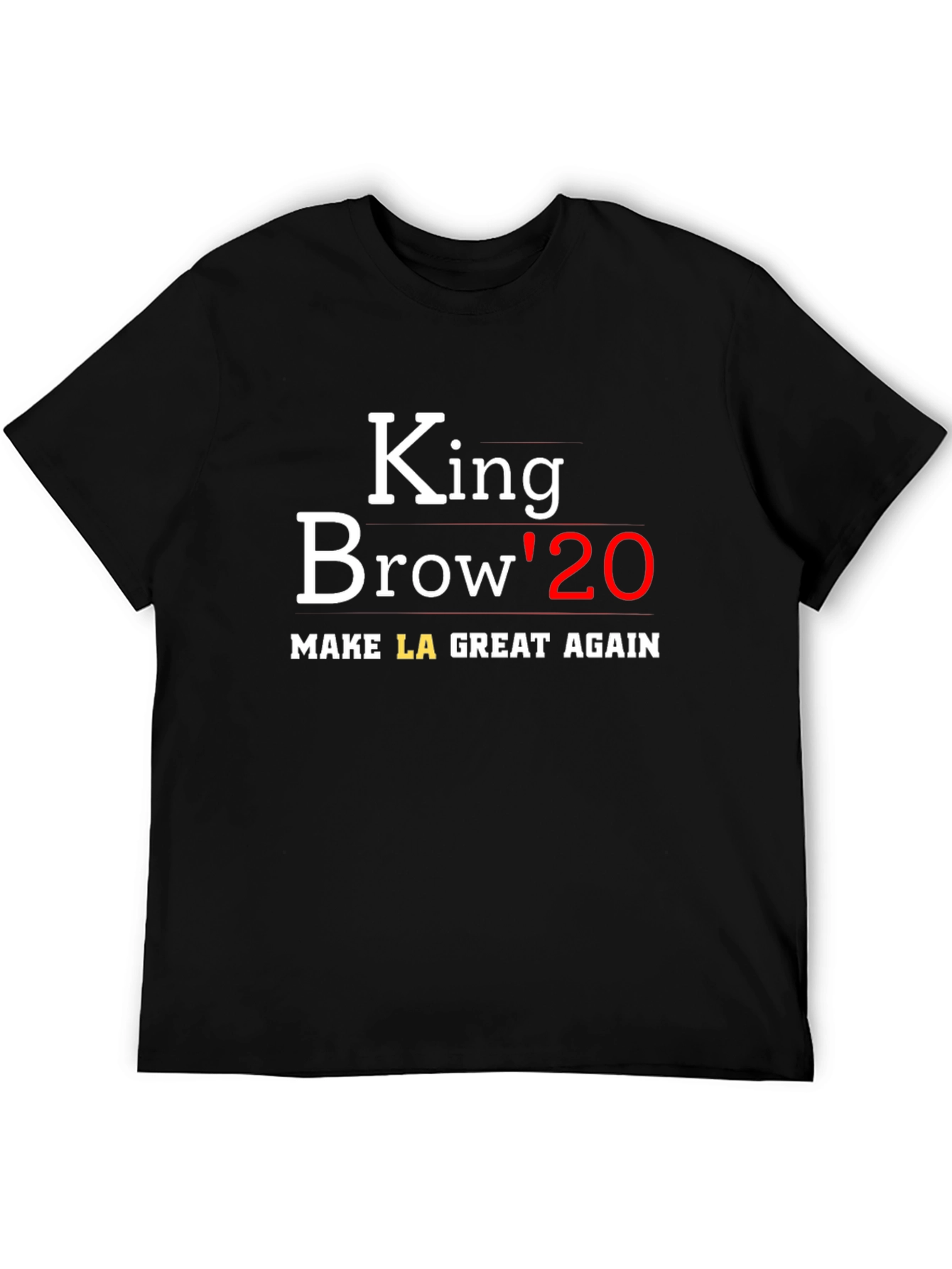 Black King Brow '20 Black Graphic Tee - Make LA Great Again view 5