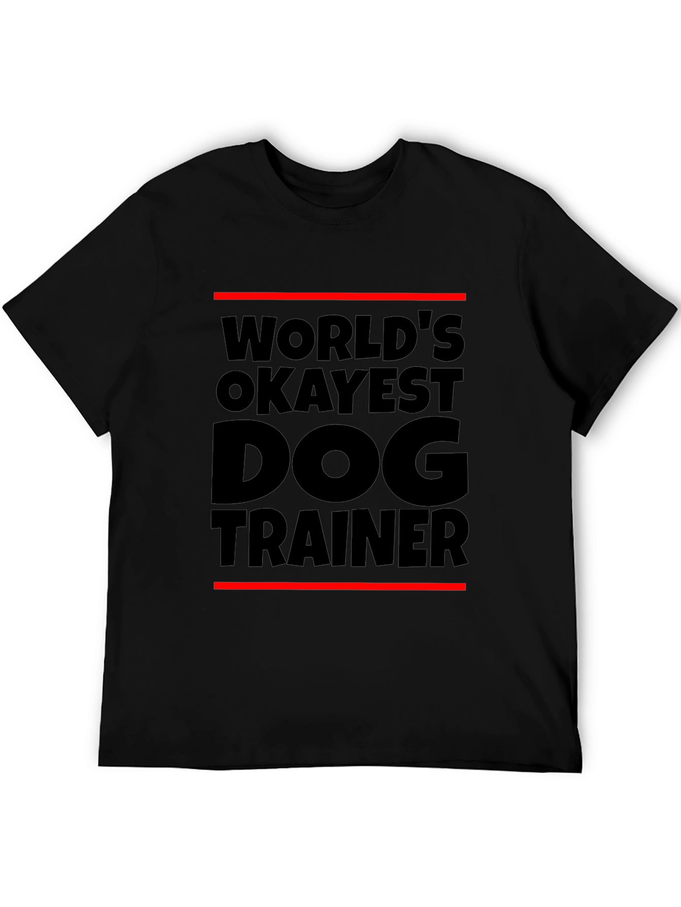 Black World's Okayest Dog Trainer Black T-Shirt view 5