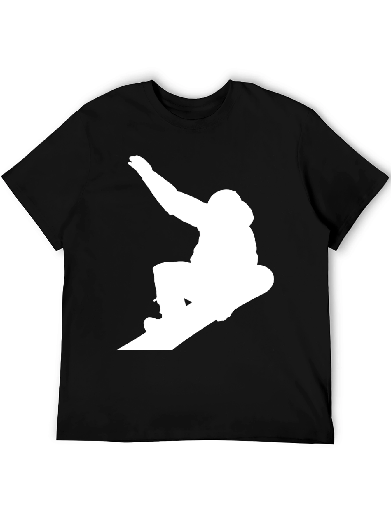 Black Snowboarder Graphic Tee - Black Cotton Blend view 5