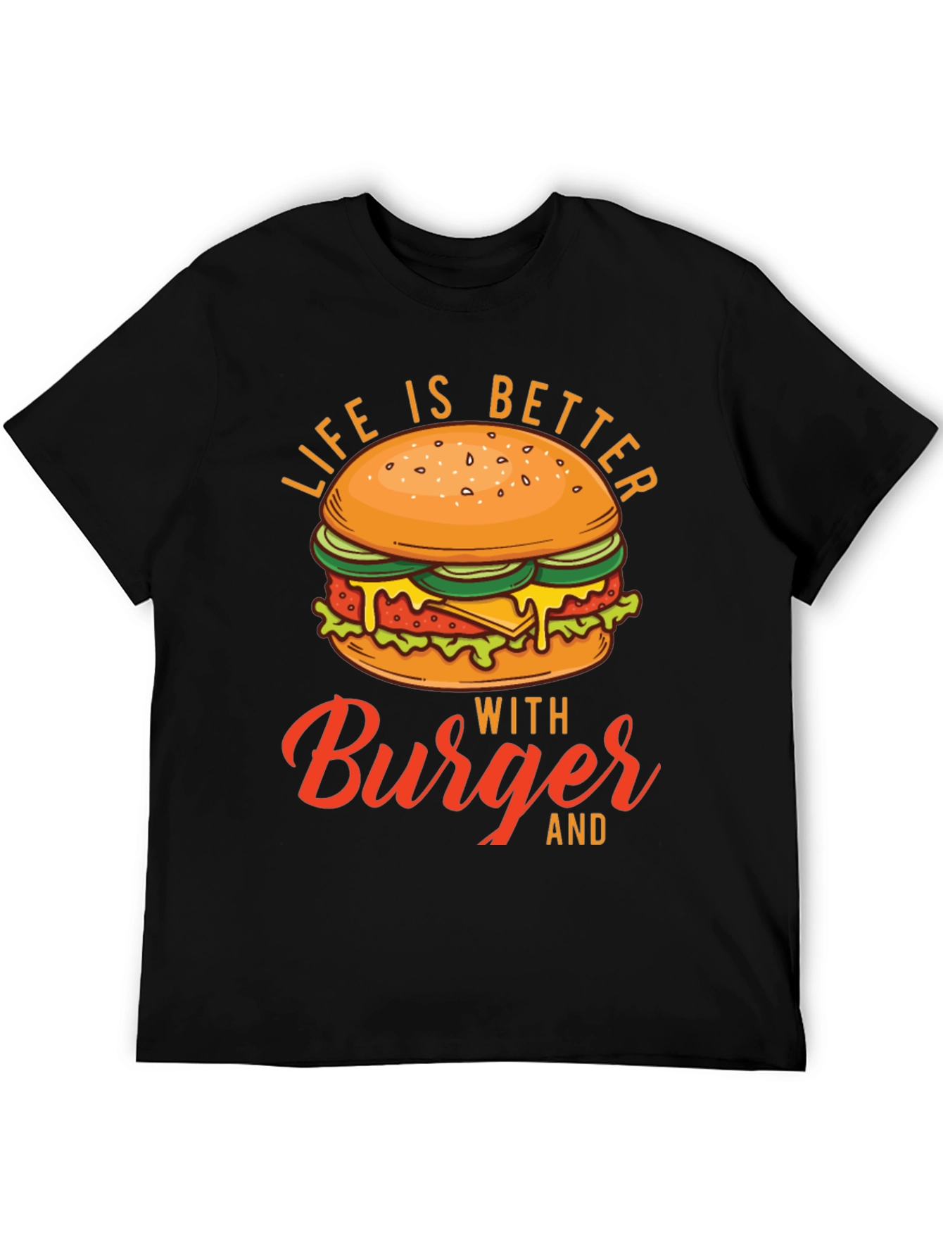 Black Life is Better with Burger Graphic Tee view 5
