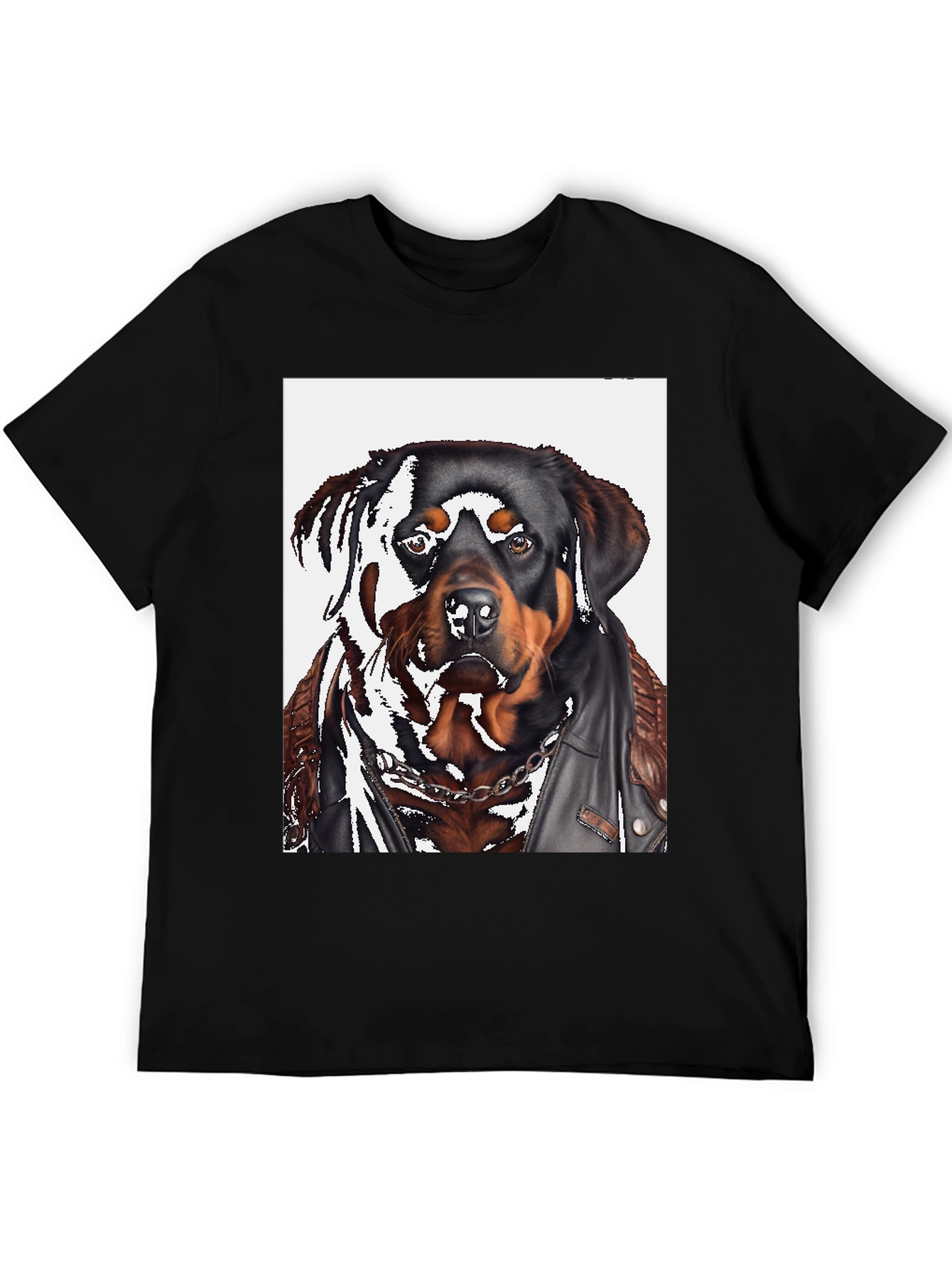 Black Rottweiler Biker T-Shirt view 5