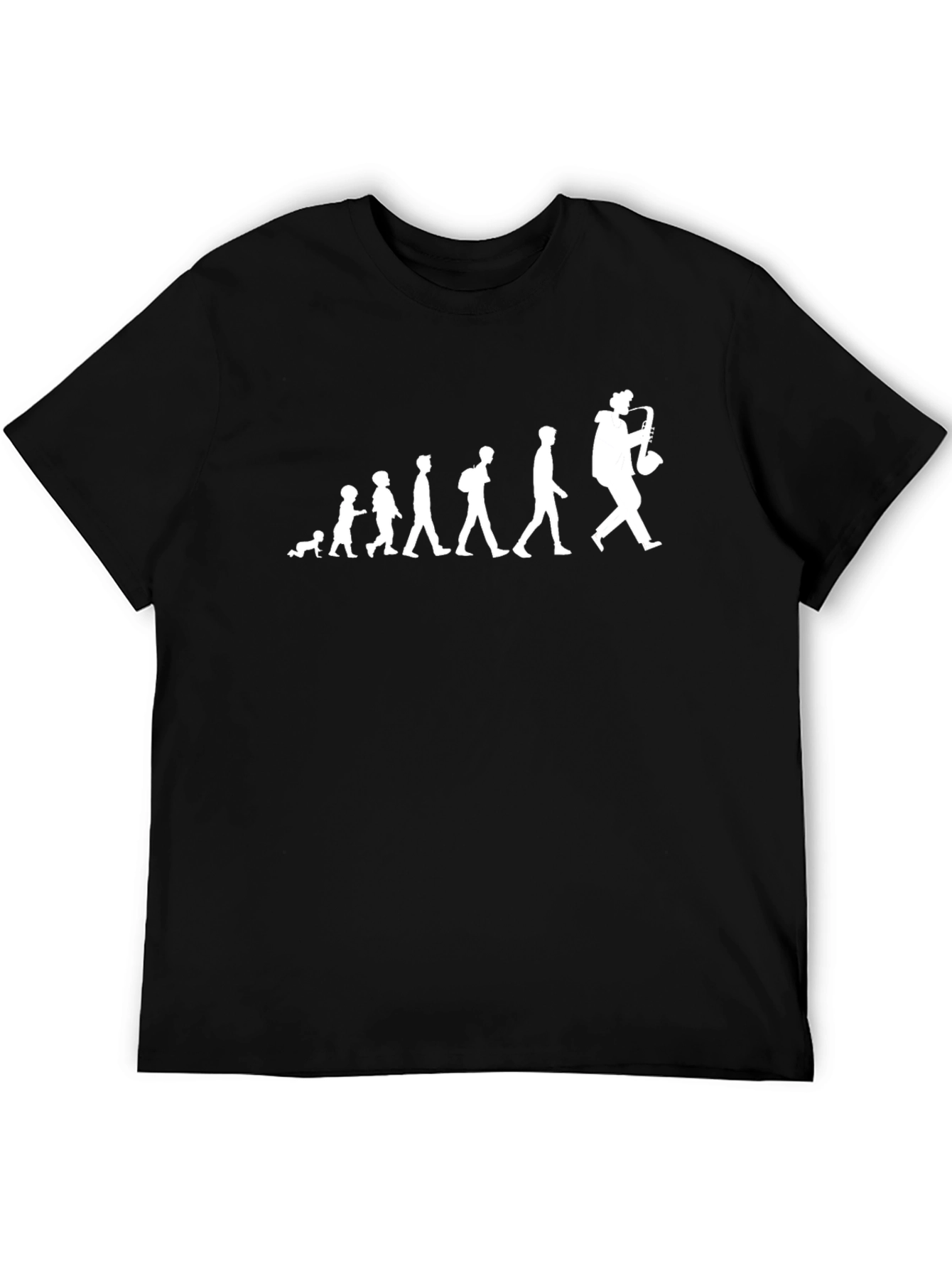 Black Saxophone Player Evolution T-Shirt - Black view 5