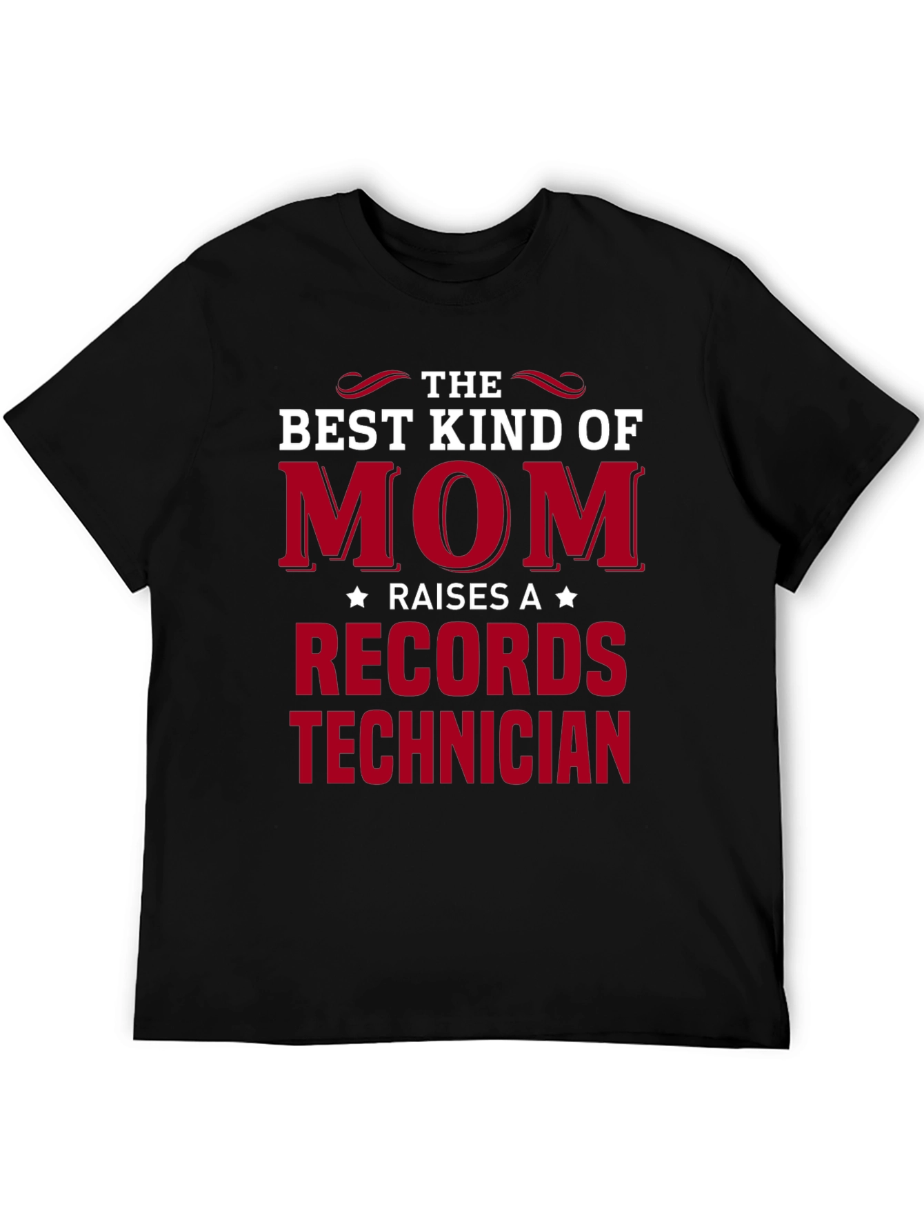Black Best Kind of Mom Records Technician T-Shirt view 5