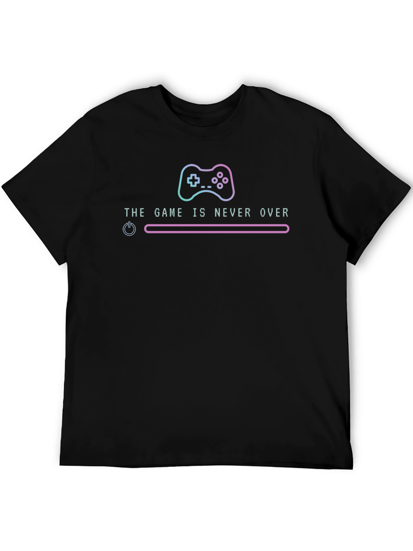 Black Game Never Over T-Shirt - Gamer Style view 5