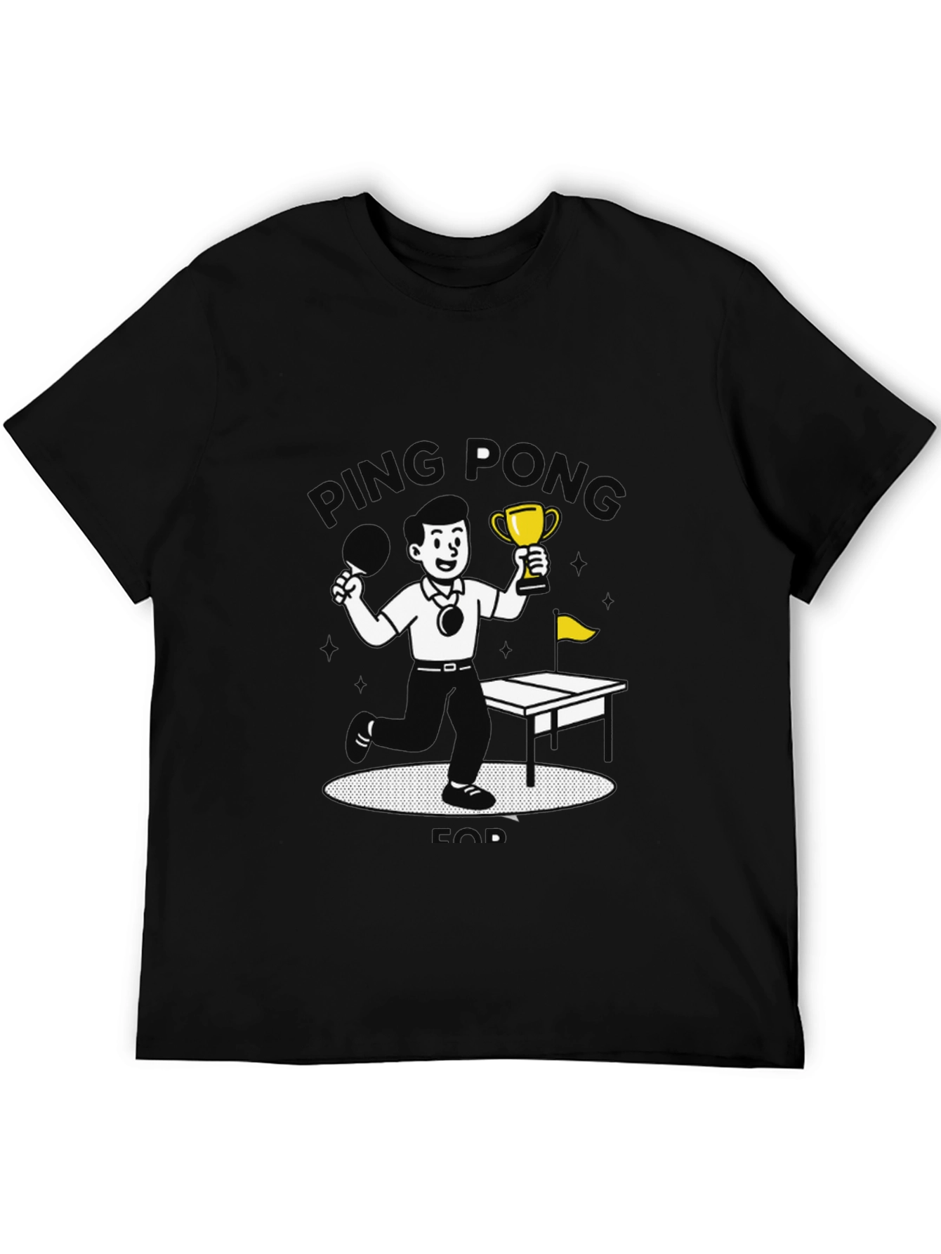 Black Ping Pong Champ Black Graphic T-Shirt view 5