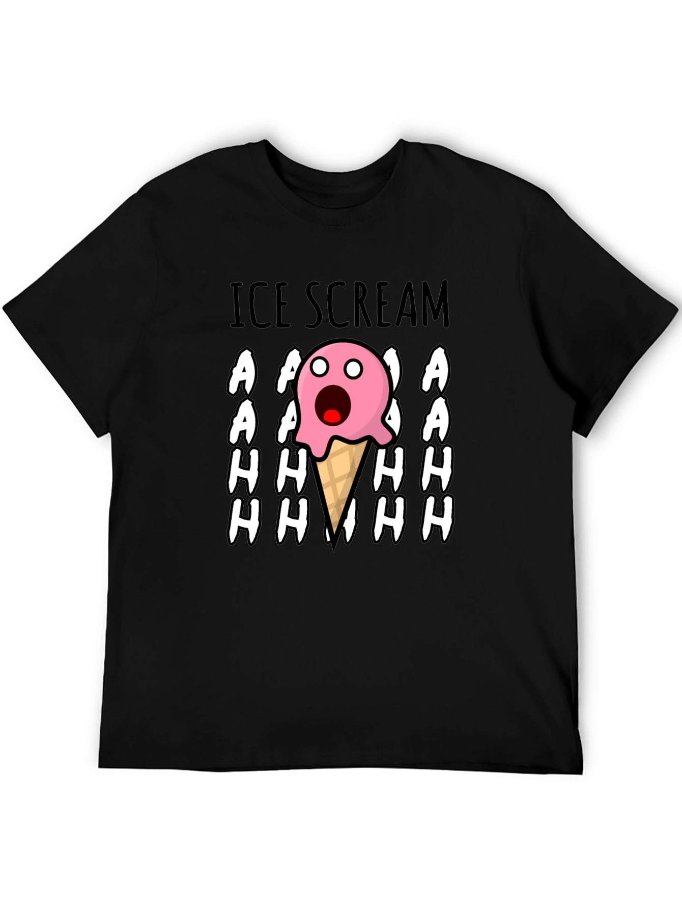 Black Ice Scream Graphic Tee - Funny Cartoon T-Shirt view 5