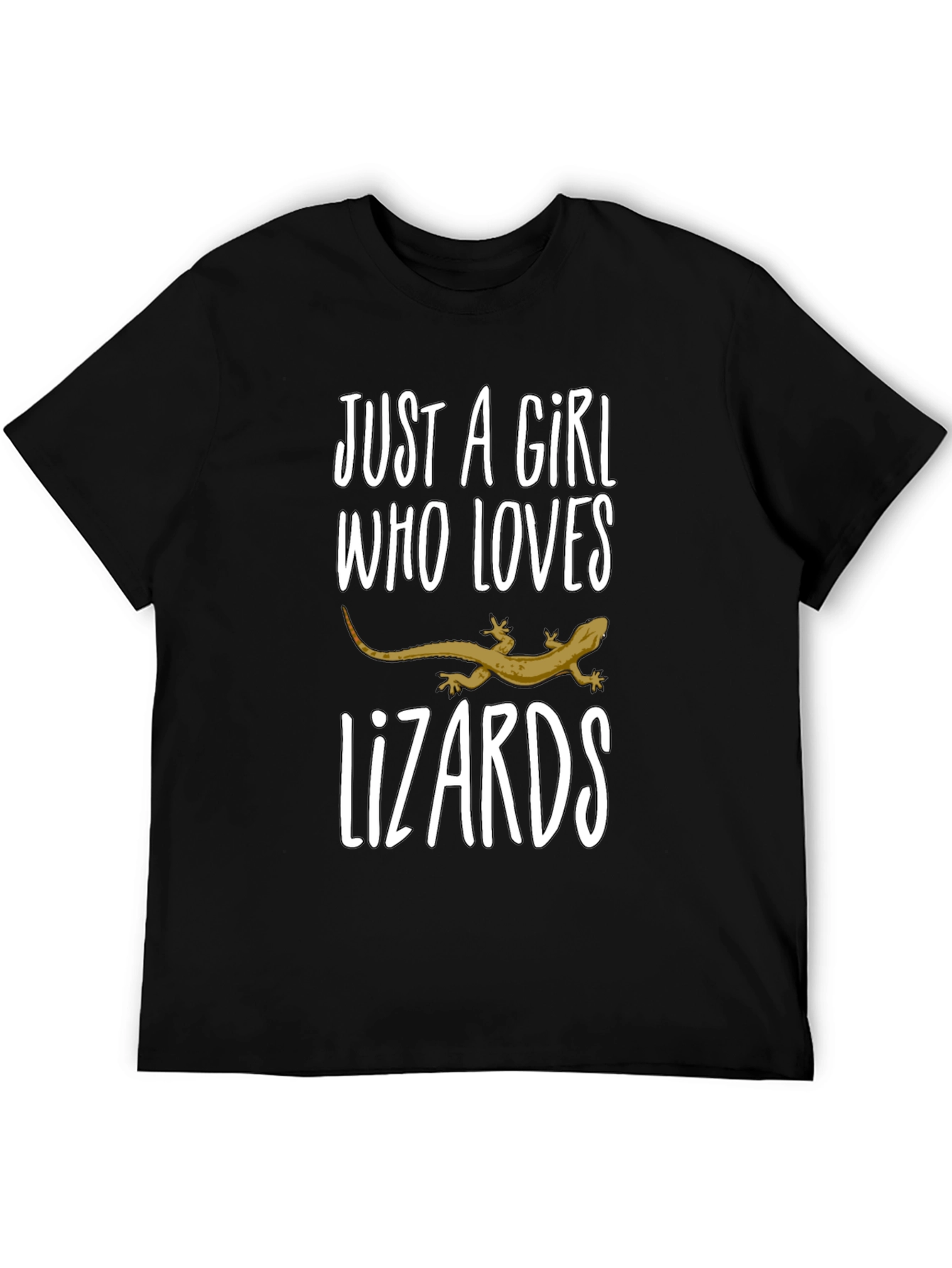 Black Girl Loves Lizards Black T-Shirt view 5