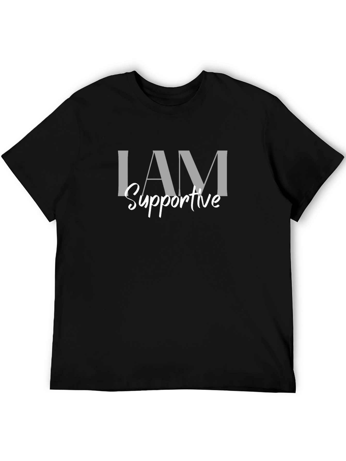 Black I AM Supportive - Black Graphic Tee view 5
