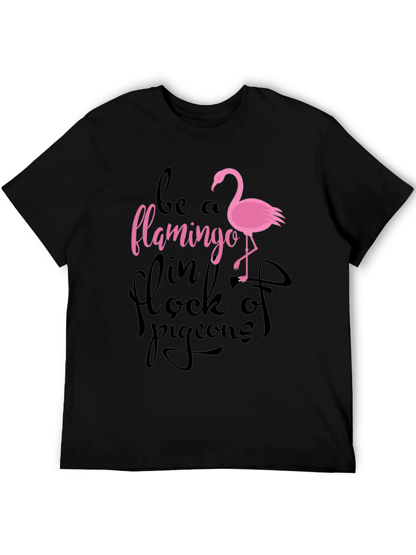 Black Be a Flamingo T-Shirt view 5