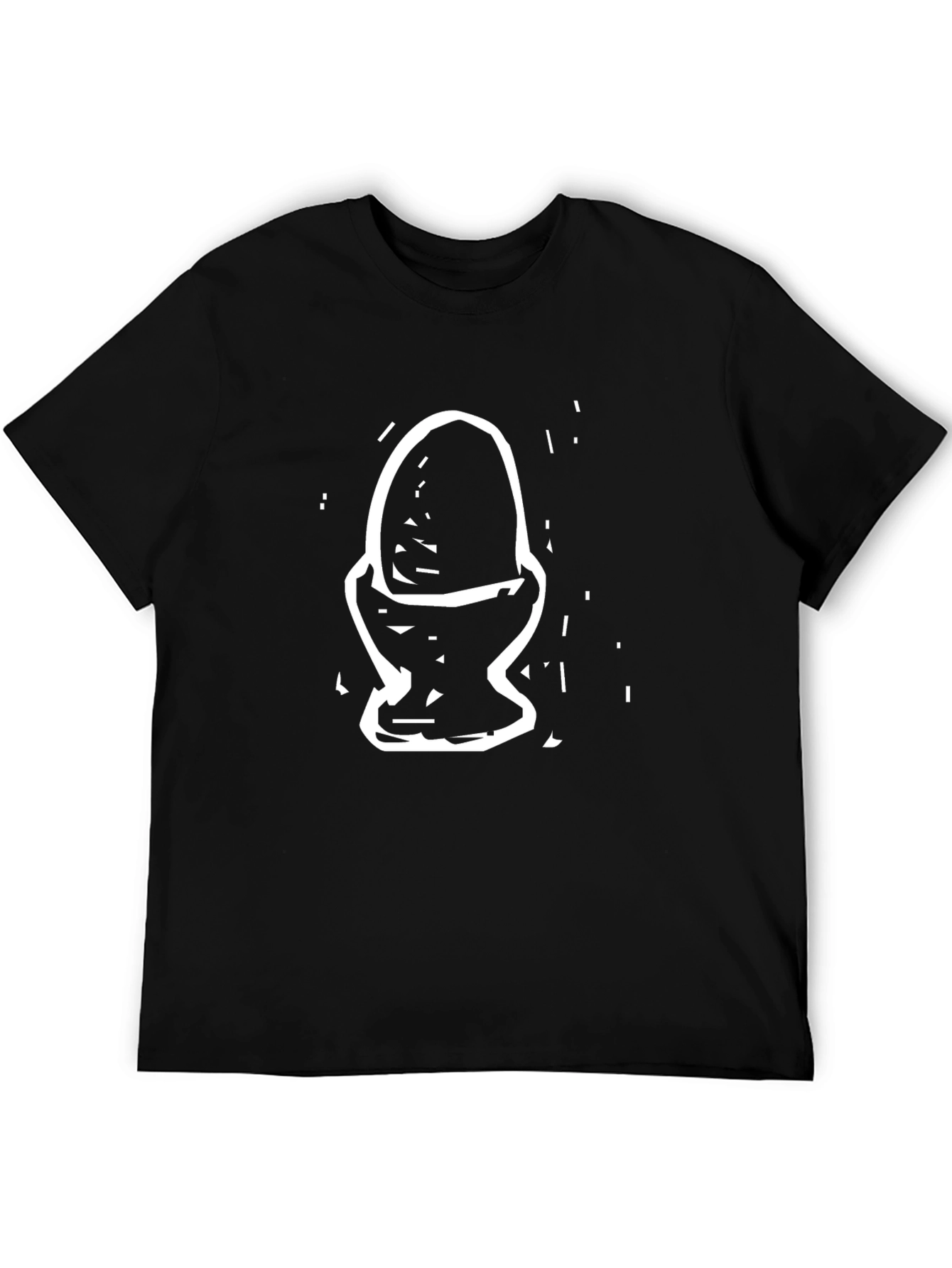 Black Egg in Cup Black Graphic Tee view 5