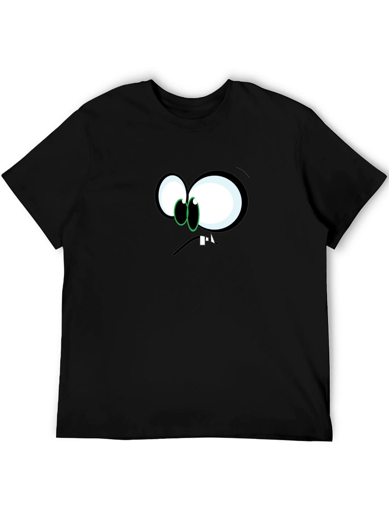 Black Funny Cartoon Face Graphic Black T-Shirt view 5