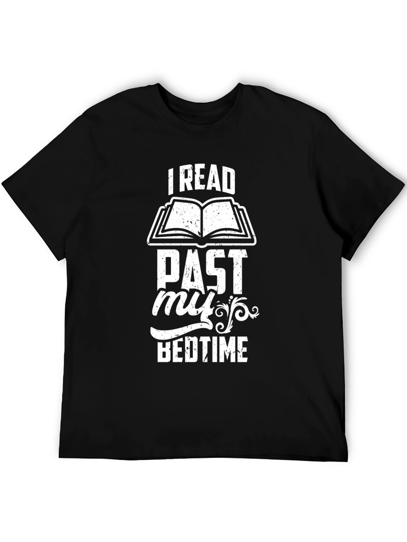 Black I Read Past My Bedtime T-Shirt view 5