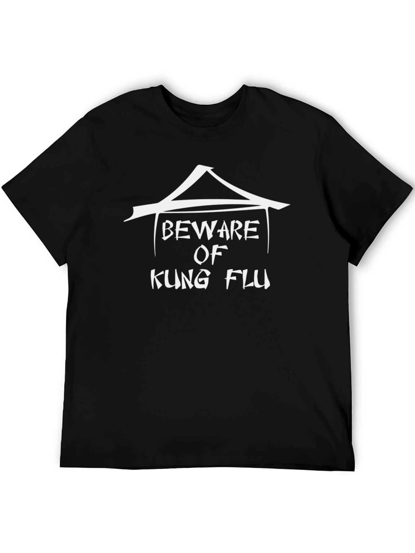 Black Beware of Kung Flu T-Shirt - Black Graphic Tee view 5