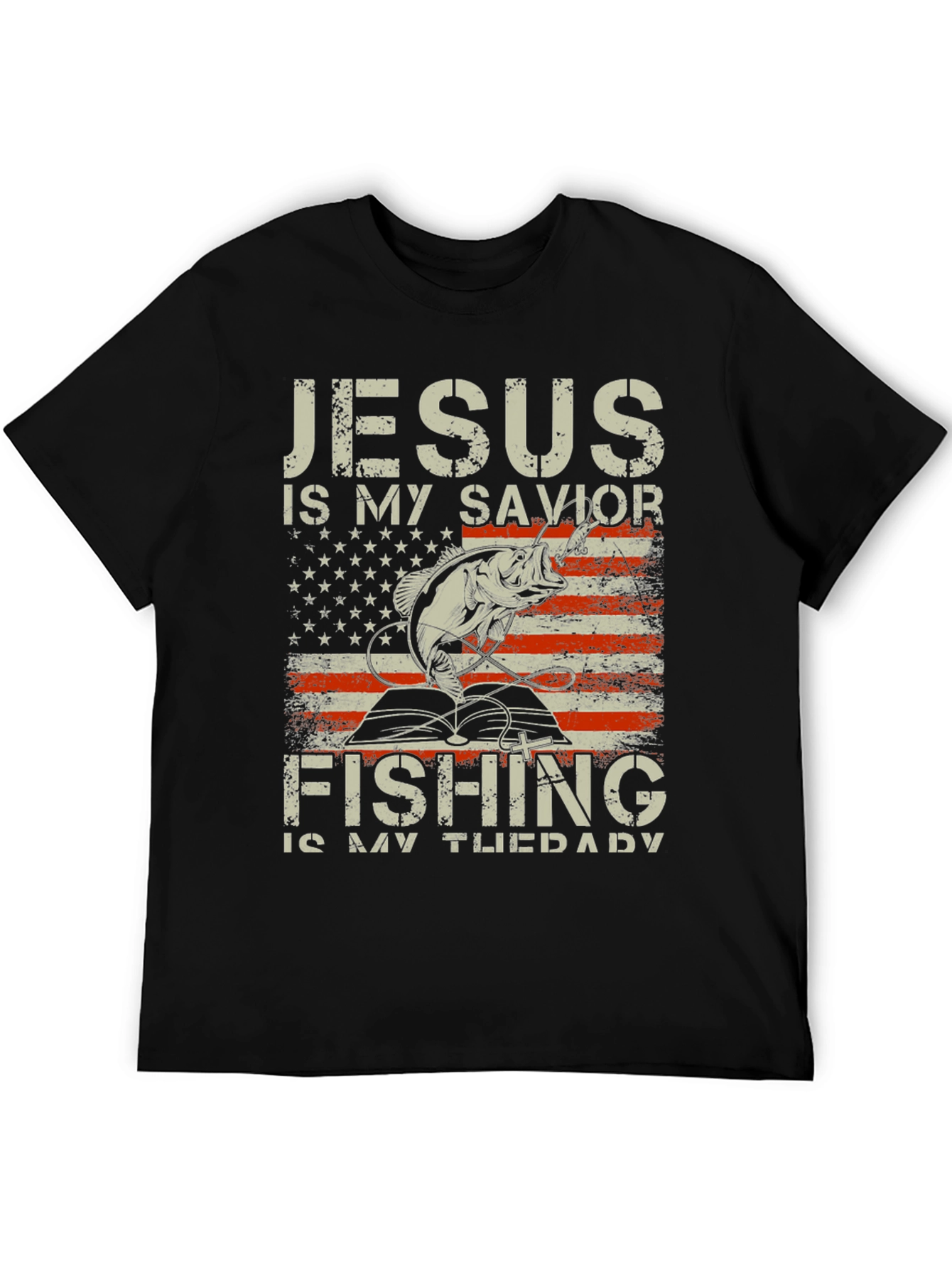 Jesus Is My Savior Fishing Is My Therapy T-Shirt - 5