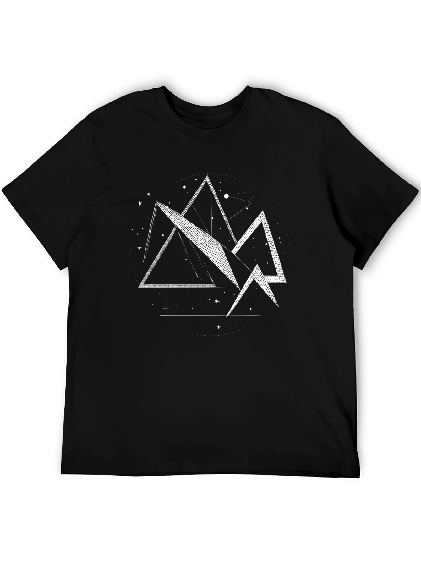 Black Geometric Mountain Graphic Tee view 5